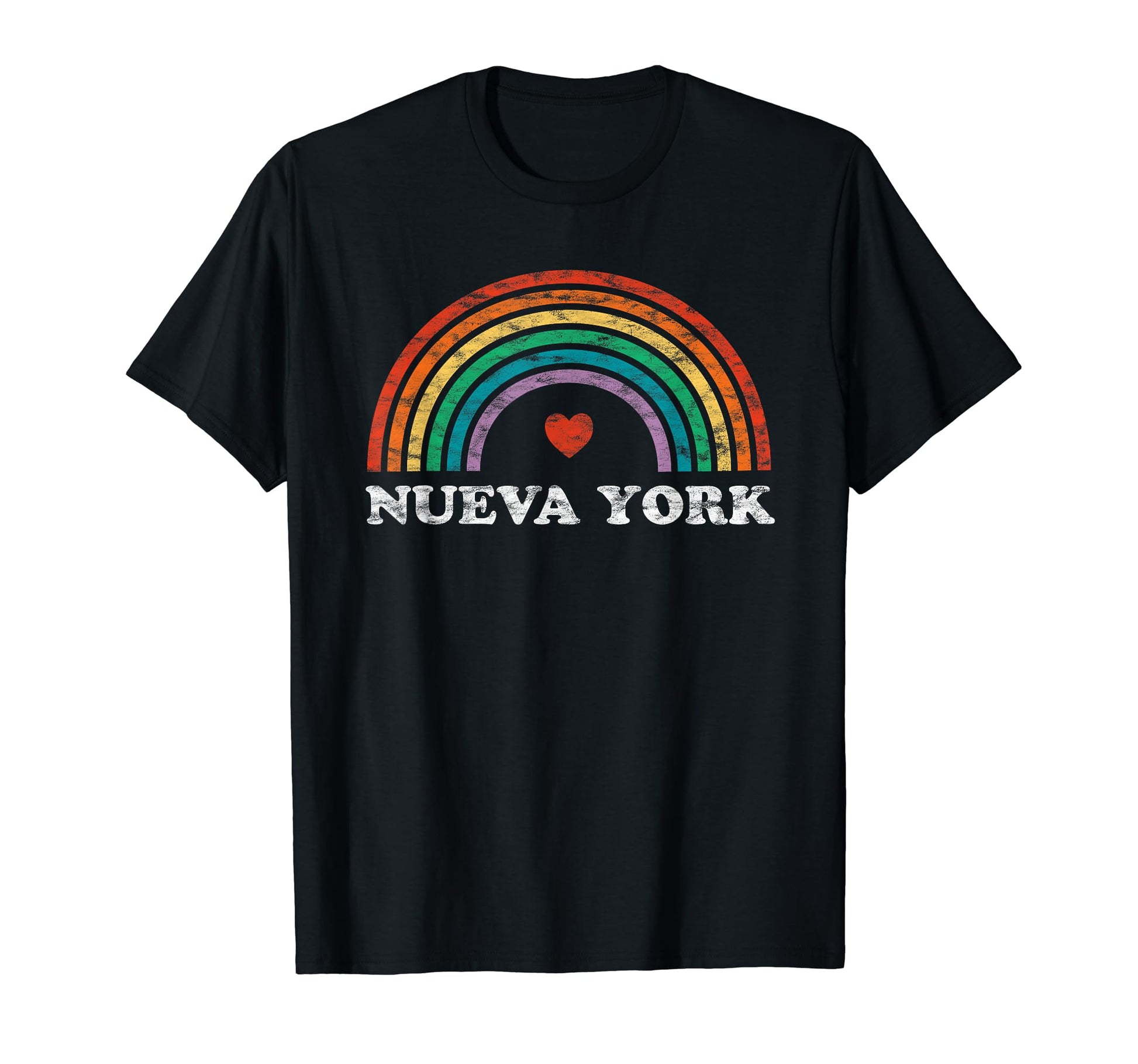 Nueva York Rainbow Heart T-Shirt - Minimalist Print Unisex - T-Shirt, Sweatshirt, Hoodie