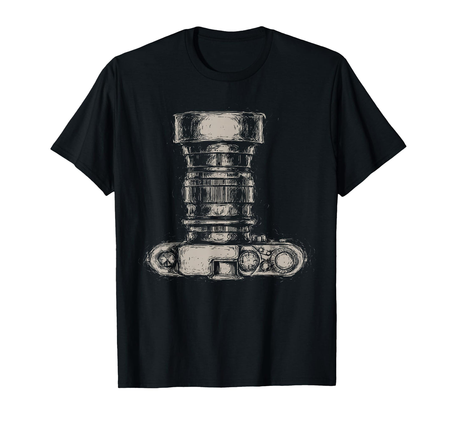 Camera Drawing Scribble Art T-Shirt - Fun Novelty Design Men Women - T-Shirt, Sweatshirt, Hoodie