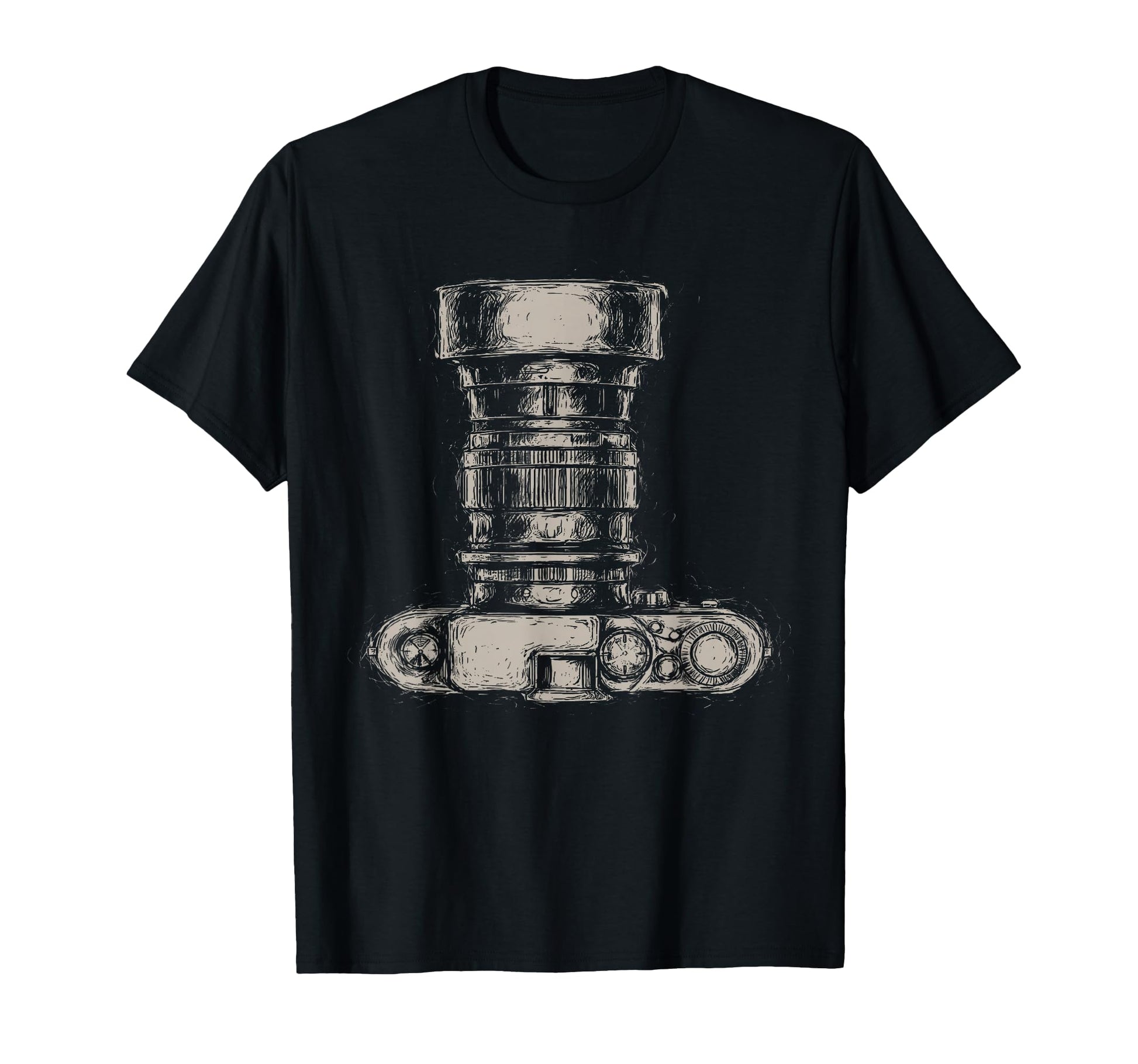Camera Drawing Scribble Art T-Shirt - Fun Novelty Design Men Women - T-Shirt, Sweatshirt, Hoodie