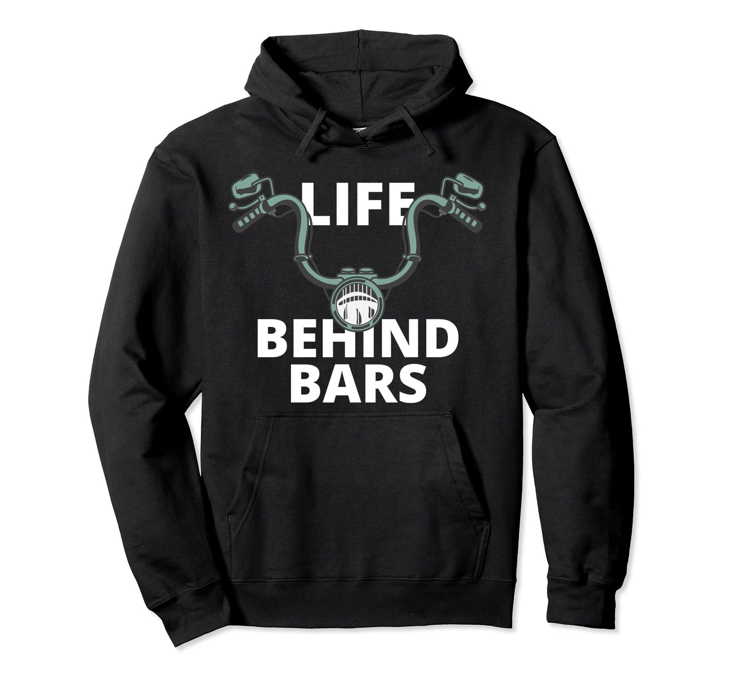 Life Behind Bars Motorcycle Rider Bikers Hoodie - Unique Graphic Men Women - T-Shirt, Sweatshirt, Hoodie