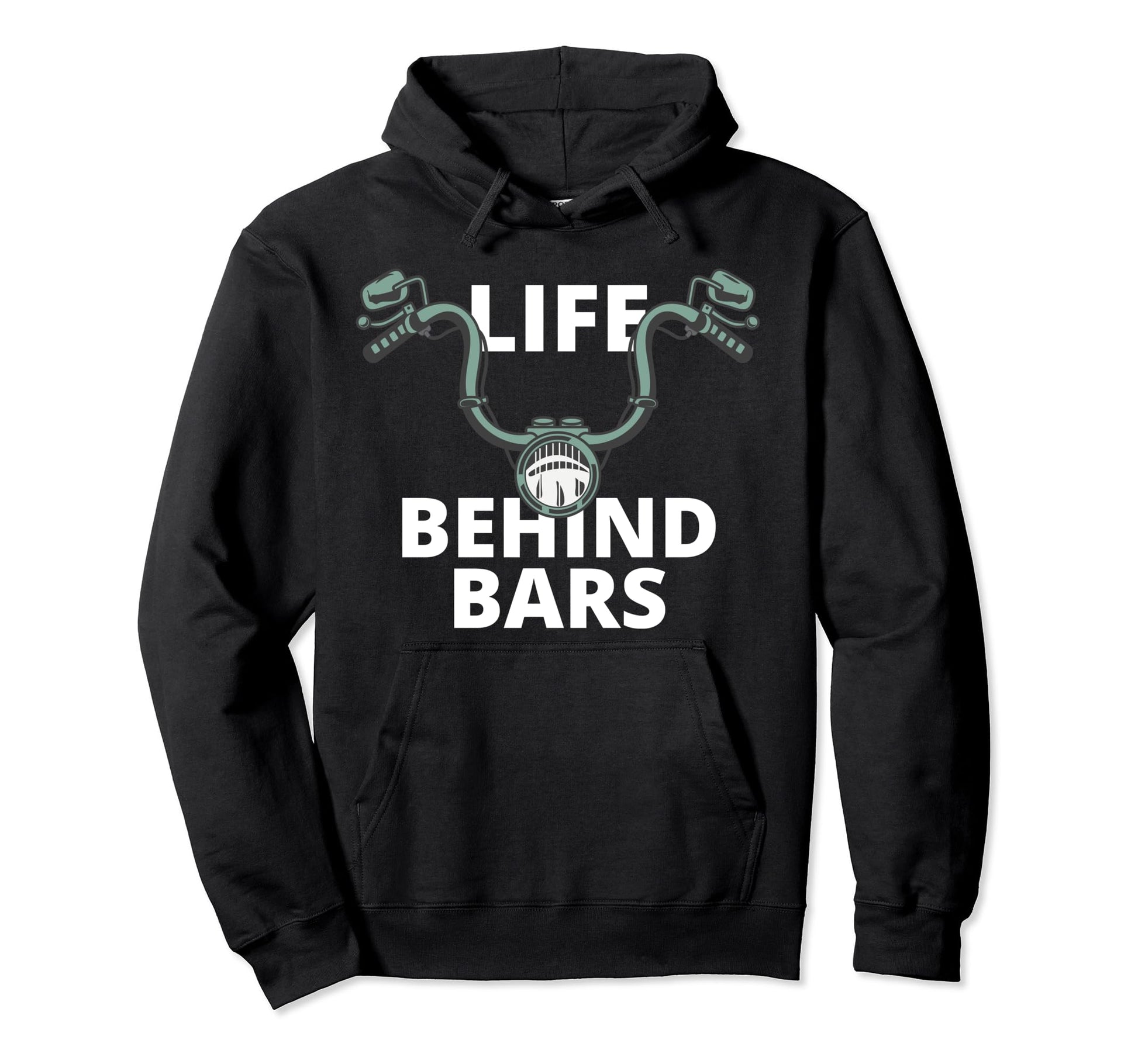 Life Behind Bars Motorcycle Rider Bikers Hoodie - Unique Graphic Men Women - T-Shirt, Sweatshirt, Hoodie