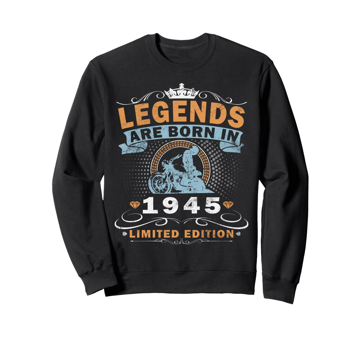 1945 Biker Motorcycle 80 Years Sweatshirt - Streetwear Style for Adults - T-Shirt, Sweatshirt, Hoodie