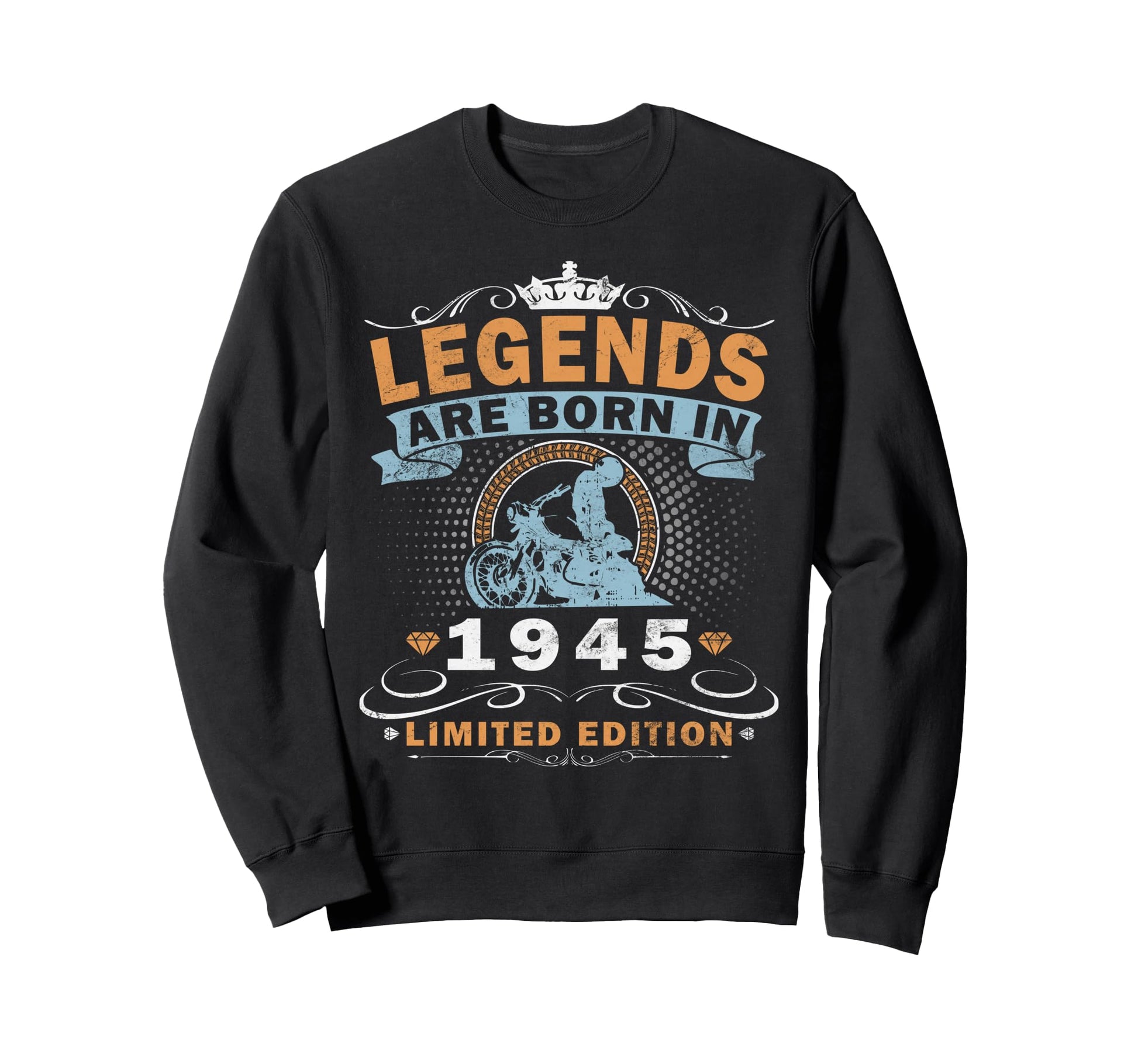 1945 Biker Motorcycle 80 Years Sweatshirt - Streetwear Style for Adults - T-Shirt, Sweatshirt, Hoodie