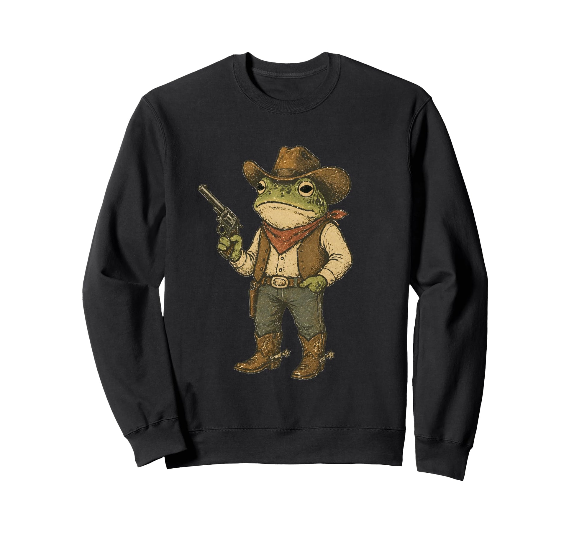 Funny Trendy Cowboy Frog Meme Sweatshirt - Unique Graphic Unisex - T-Shirt, Sweatshirt, Hoodie