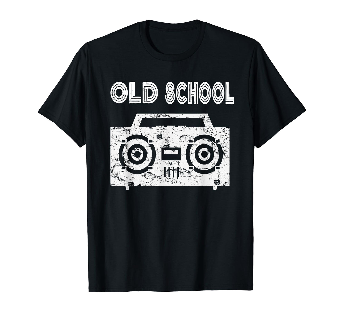 Old School Boombox Distressed 80S T-Shirt - Fun Novelty Design for Adults - T-Shirt, Sweatshirt, Hoodie