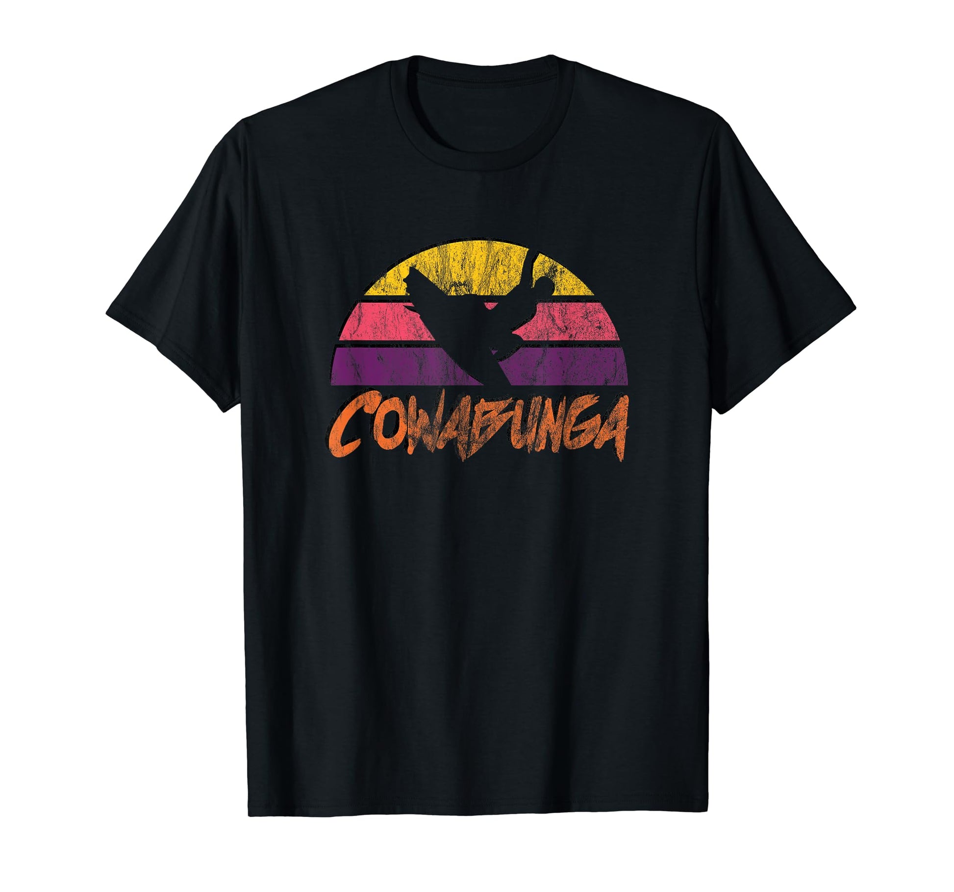 Surfing Cowabunga Distressed Surf T-Shirt - Trendy Graphic Men Women - T-Shirt, Sweatshirt, Hoodie