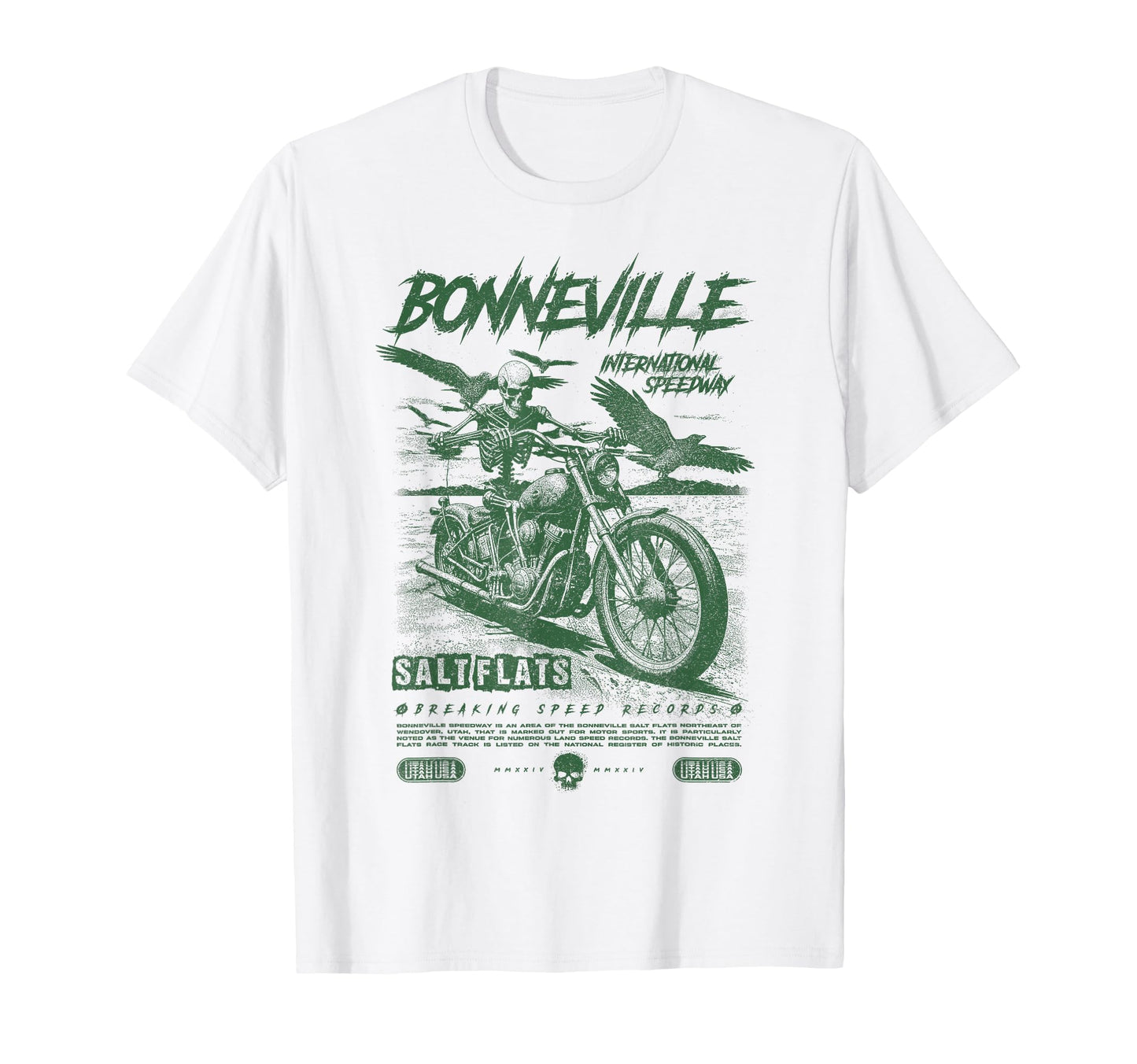 Bonneville Salt Flats Motorcycle Racing T-Shirt - Graphic Print for Adults - T-Shirt, Sweatshirt, Hoodie