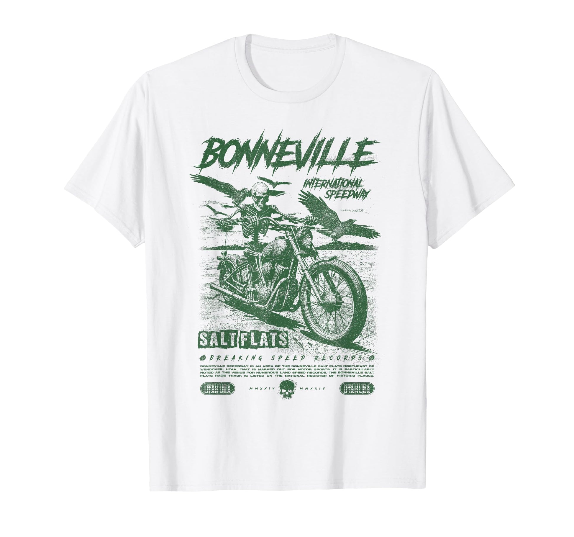 Bonneville Salt Flats Motorcycle Racing T-Shirt - Graphic Print for Adults - T-Shirt, Sweatshirt, Hoodie
