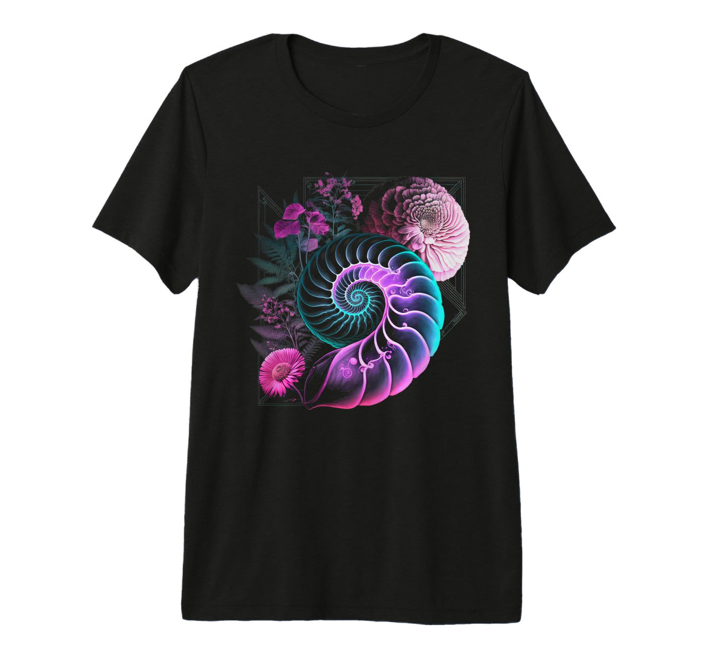 Fibonacci Spiral Vaporwave T-Shirt - Minimalist Print for Adults - T-Shirt, Sweatshirt, Hoodie