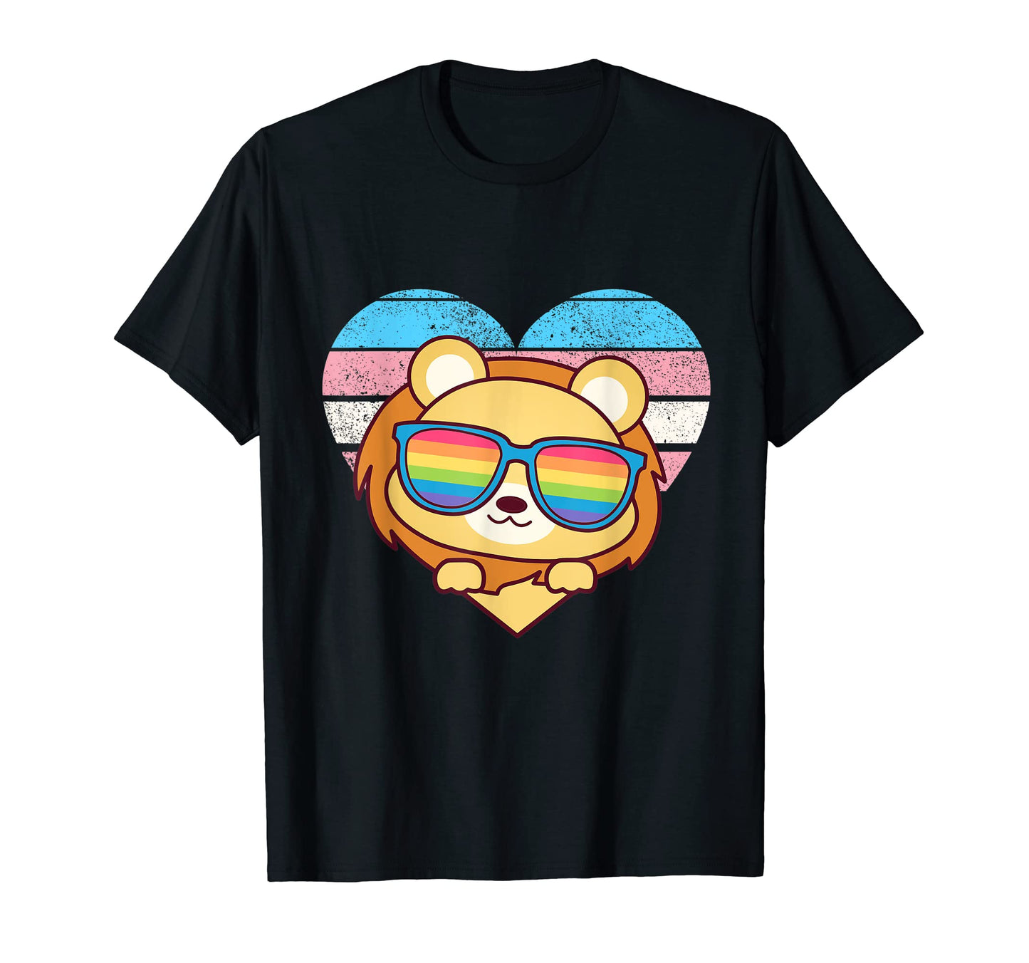 Lion Pride Trans Flag Rainbow Sunglasses T-Shirt - Streetwear Style Unisex - T-Shirt, Sweatshirt, Hoodie