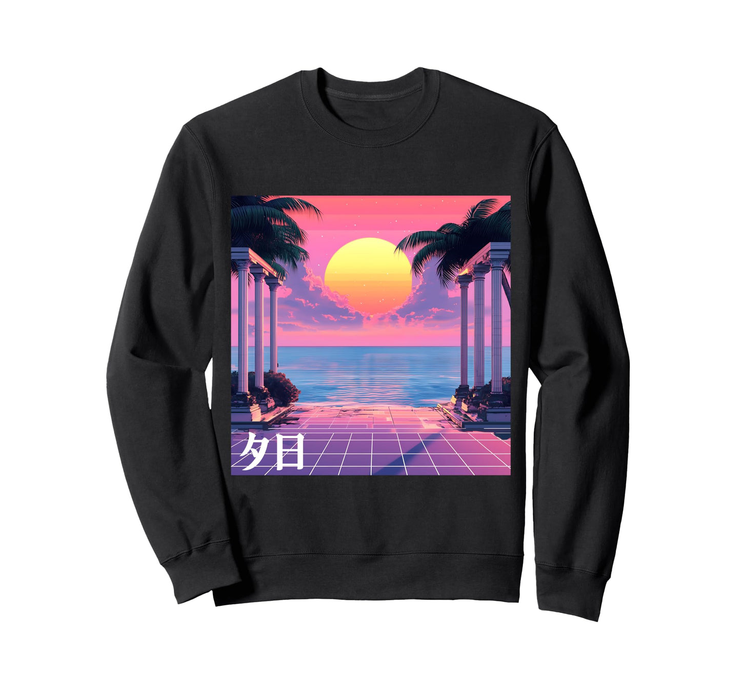 Greek Retrowave Vaporwave Sunset Sweatshirt - Fun Novelty Design Unisex - T-Shirt, Sweatshirt, Hoodie