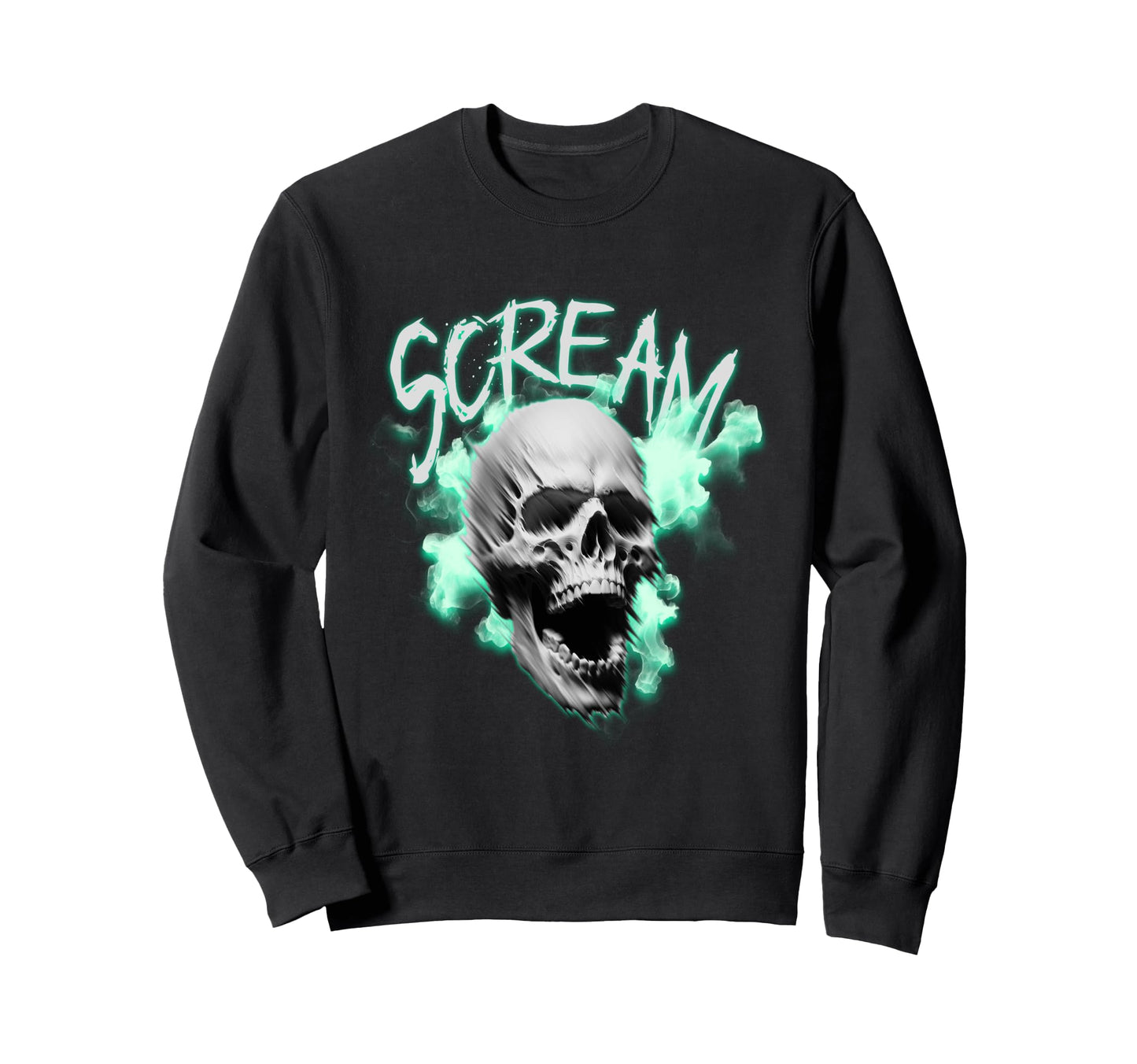 Scream Skull Vaporwave Smoke Sweatshirt - Aesthetic Graphic for Adults - T-Shirt, Sweatshirt, Hoodie