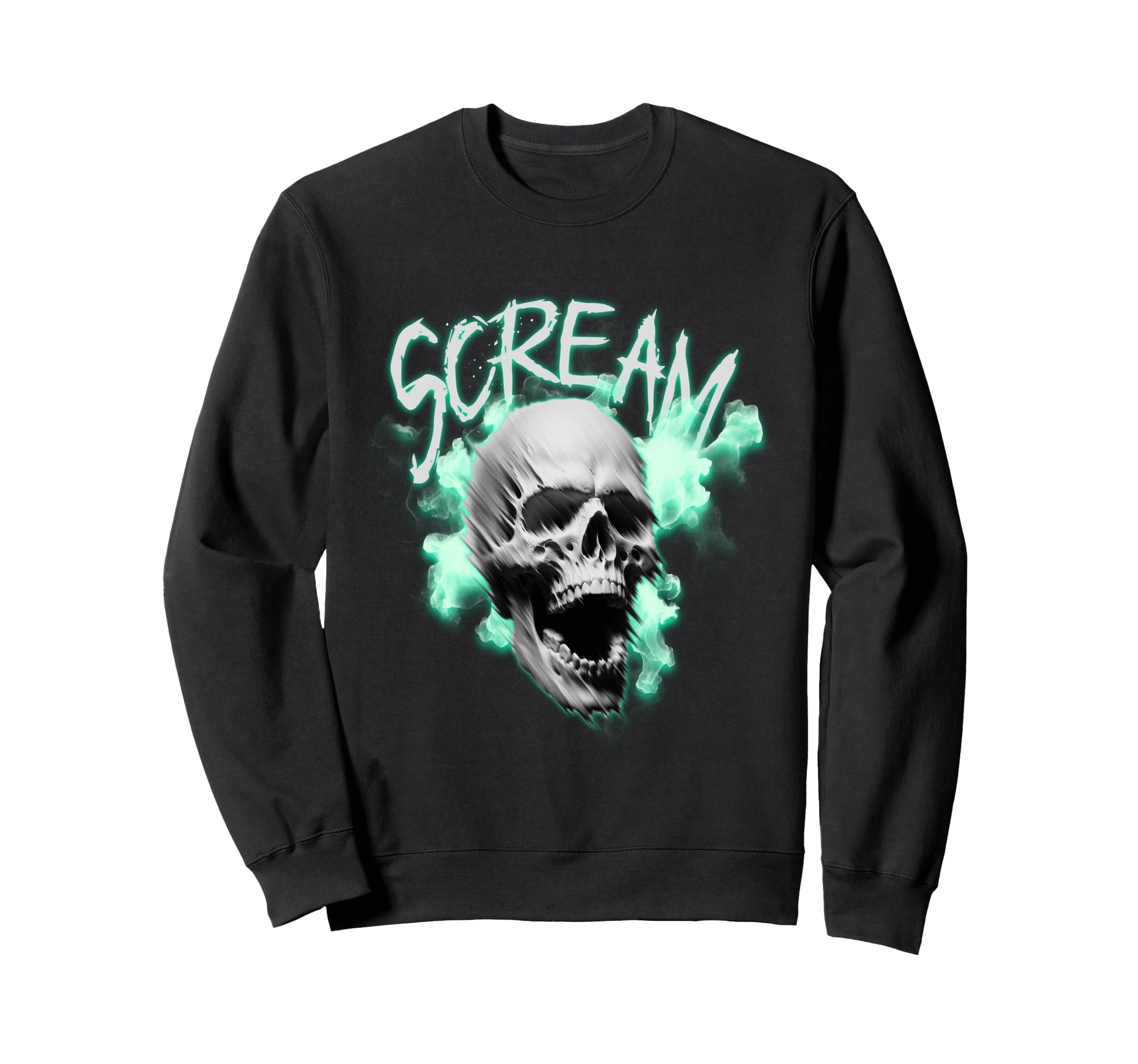 Scream Skull Vaporwave Smoke Sweatshirt - Aesthetic Graphic for Adults - T-Shirt, Sweatshirt, Hoodie