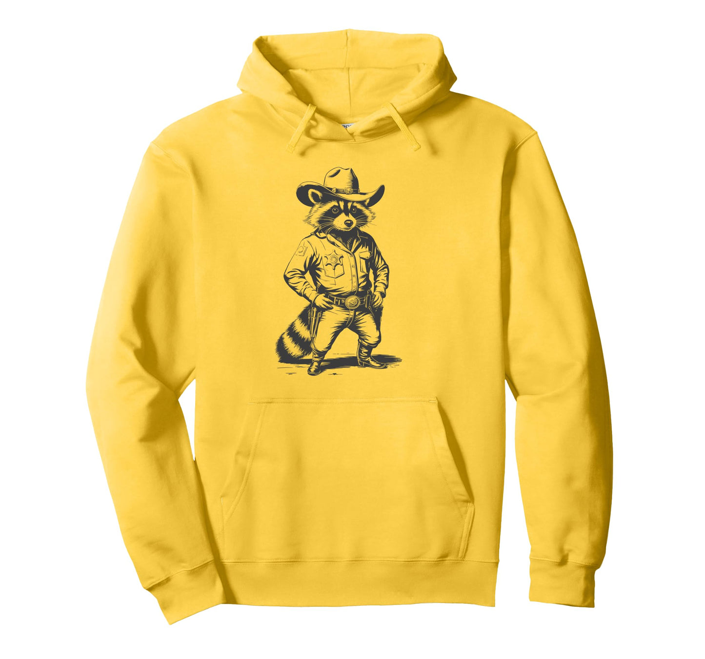 Racoon Trash Panda Cowboy Western Hoodie - Aesthetic Graphic for Adults - T-Shirt, Sweatshirt, Hoodie