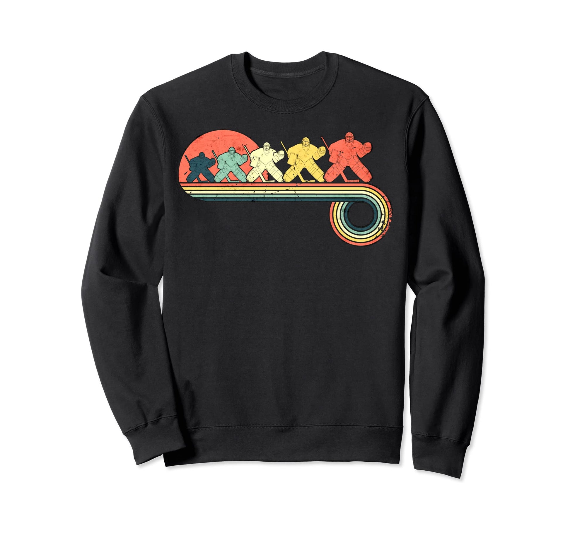 Ice Hockey Goalie Sunset Rainbow Sweatshirt - Fun Novelty Design Unisex - T-Shirt, Sweatshirt, Hoodie