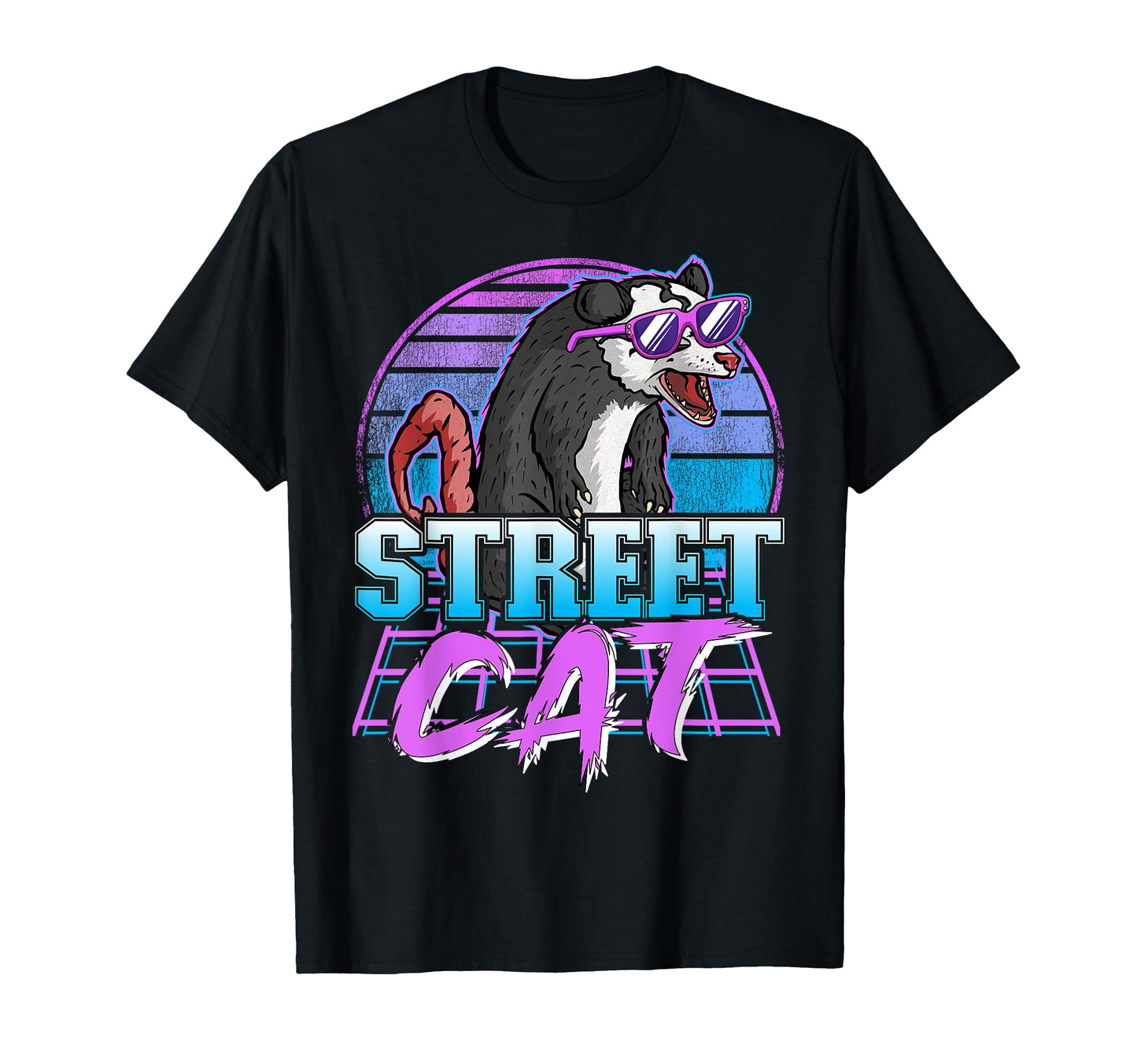 Street Cat Synthwave Retrowave Pastel T-Shirt - Custom Art Print Men Women - T-Shirt, Sweatshirt, Hoodie