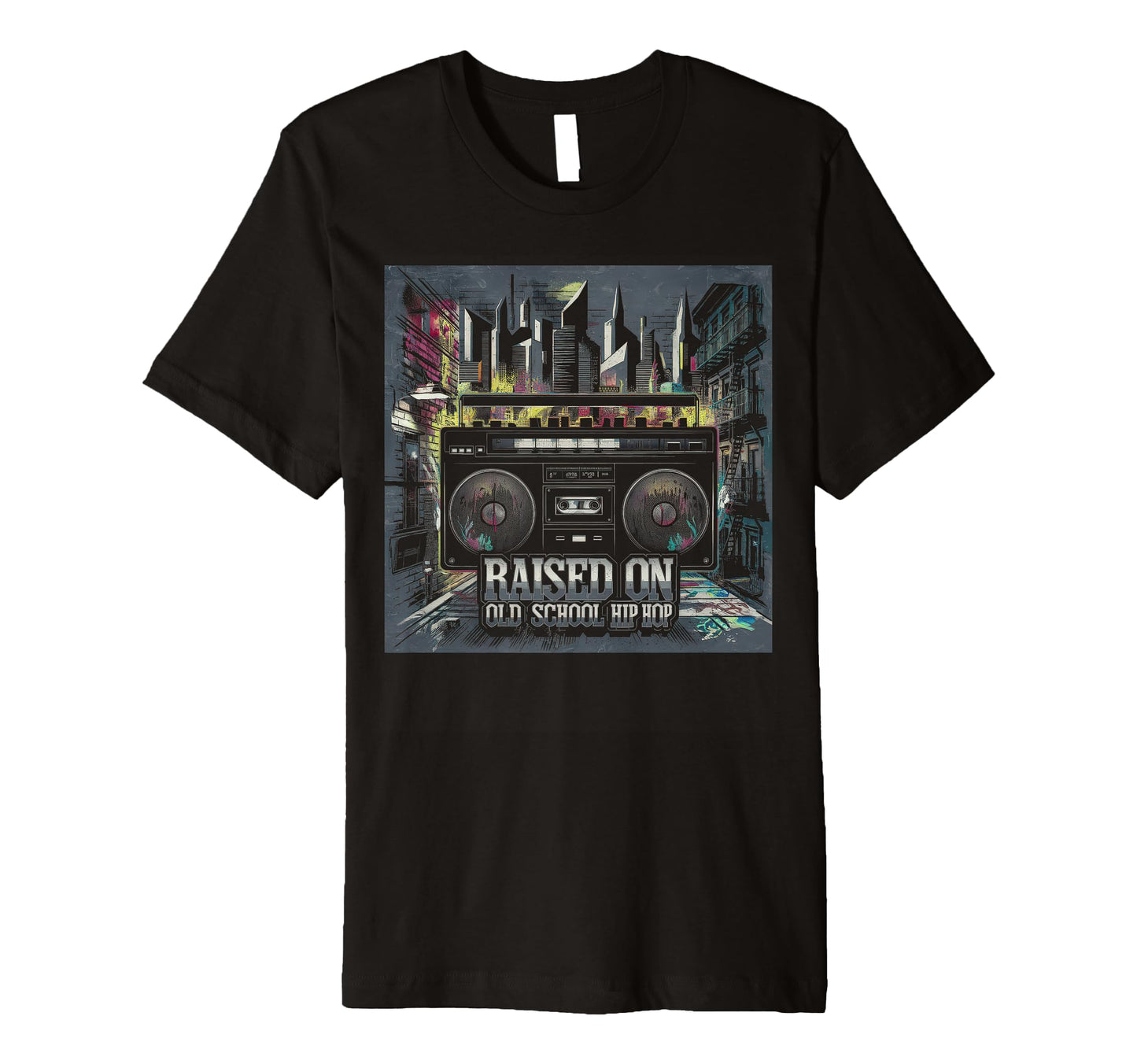 Raised Old School Graffiti Rap Hip Hop T-Shirt - Custom Art Print Unisex - T-Shirt, Sweatshirt, Hoodie