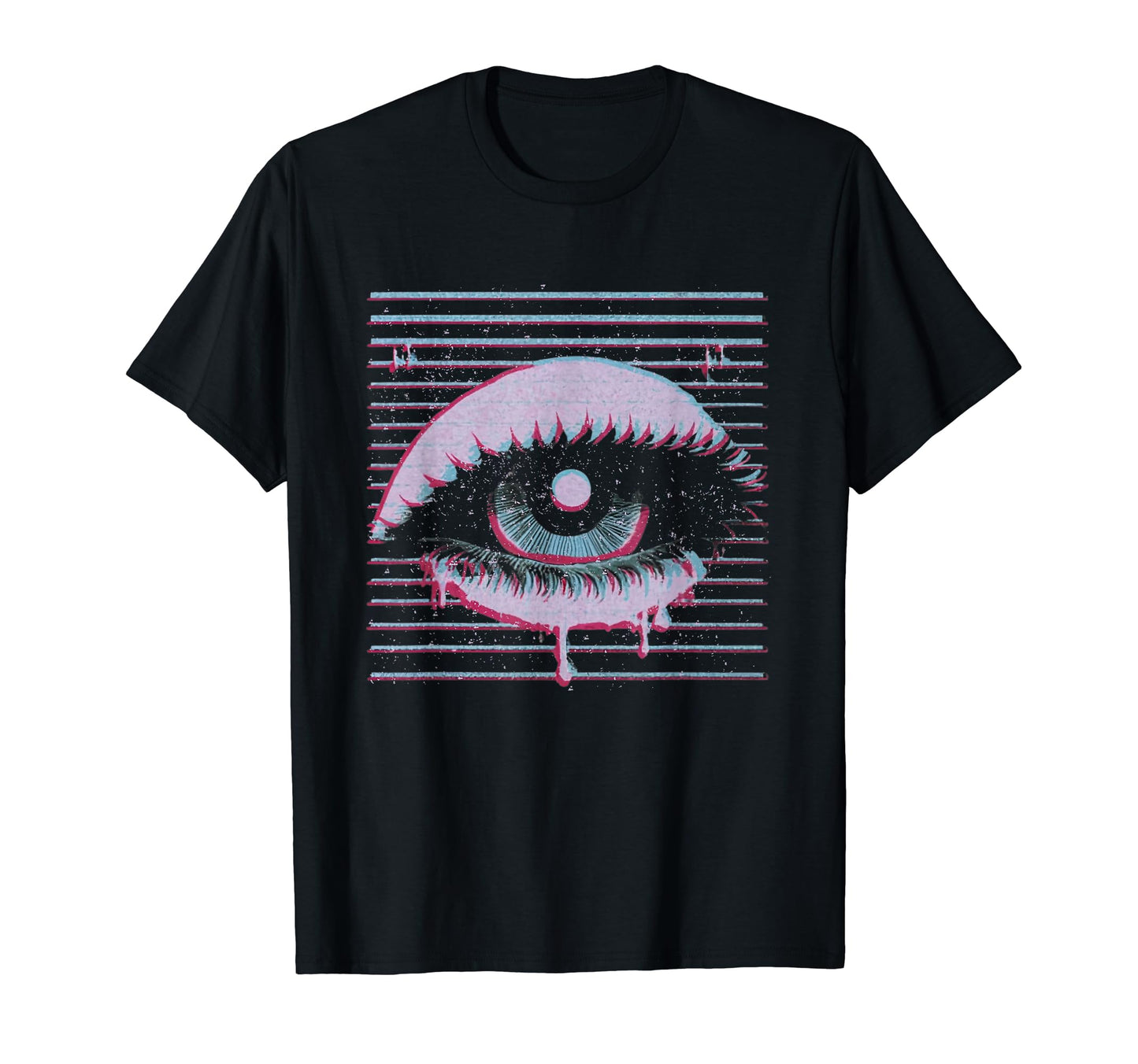 Synthwave Vaporwave Aesthetic Sad Eye T-Shirt - Novelty Apparel for Adults - T-Shirt, Sweatshirt, Hoodie