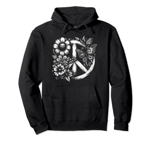 60S 70S Peace Love And Groovy Flower Hoodie - Streetwear Style for Adults - T-Shirt, Sweatshirt, Hoodie