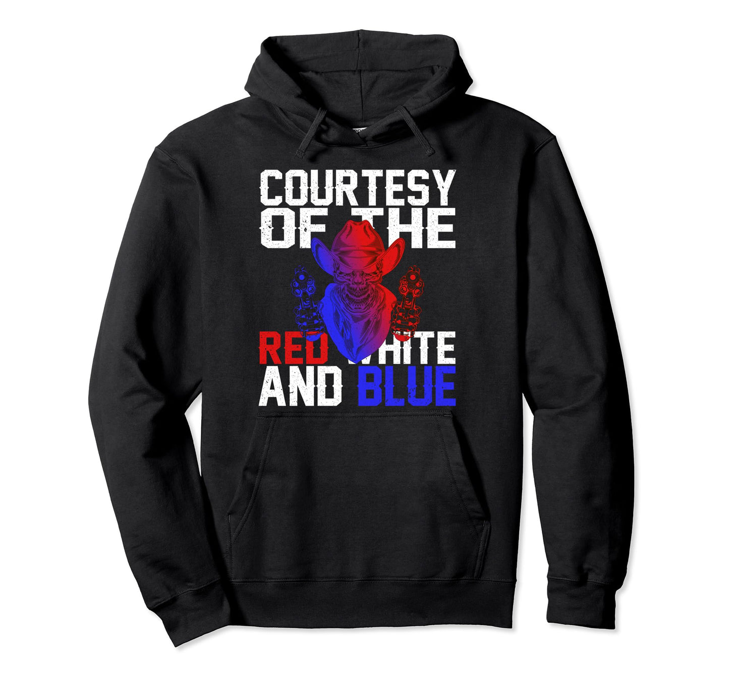 Red White And Blue Cowboy America Flag Hoodie - Fun Novelty Design Unisex - T-Shirt, Sweatshirt, Hoodie