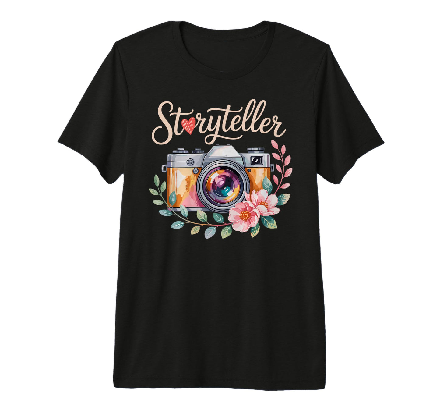 Photo Camera Flowers Storyteller T-Shirt - Unique Graphic Men Women - T-Shirt, Sweatshirt, Hoodie