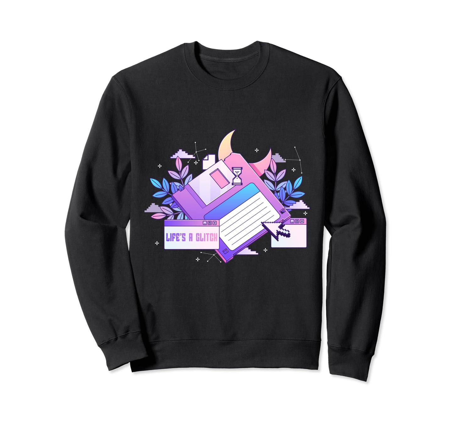 Lifes Glitch Disk Pastel Goth Sweatshirt - Novelty Apparel Unisex - T-Shirt, Sweatshirt, Hoodie