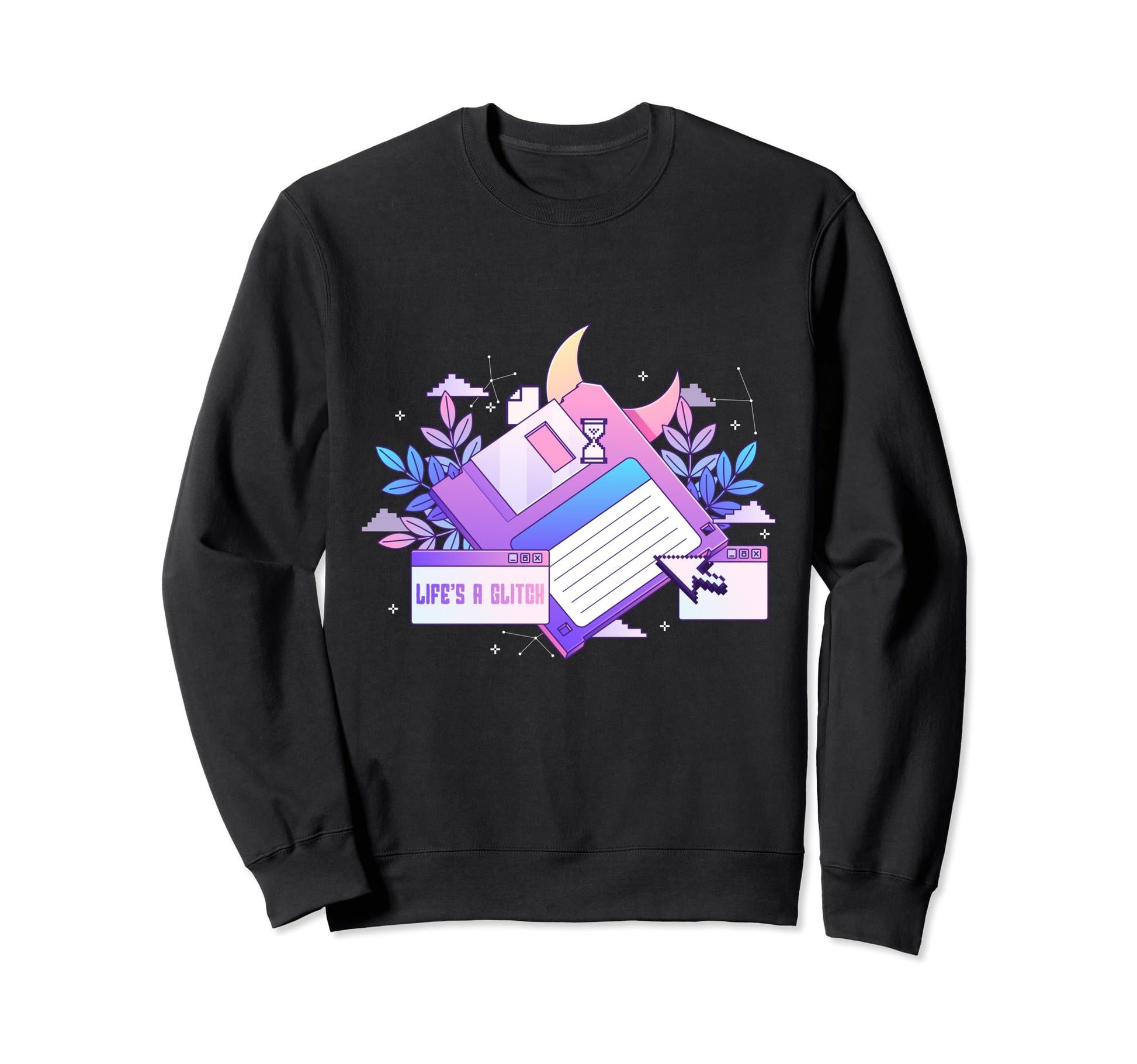 Lifes Glitch Disk Pastel Goth Sweatshirt - Novelty Apparel Unisex - T-Shirt, Sweatshirt, Hoodie
