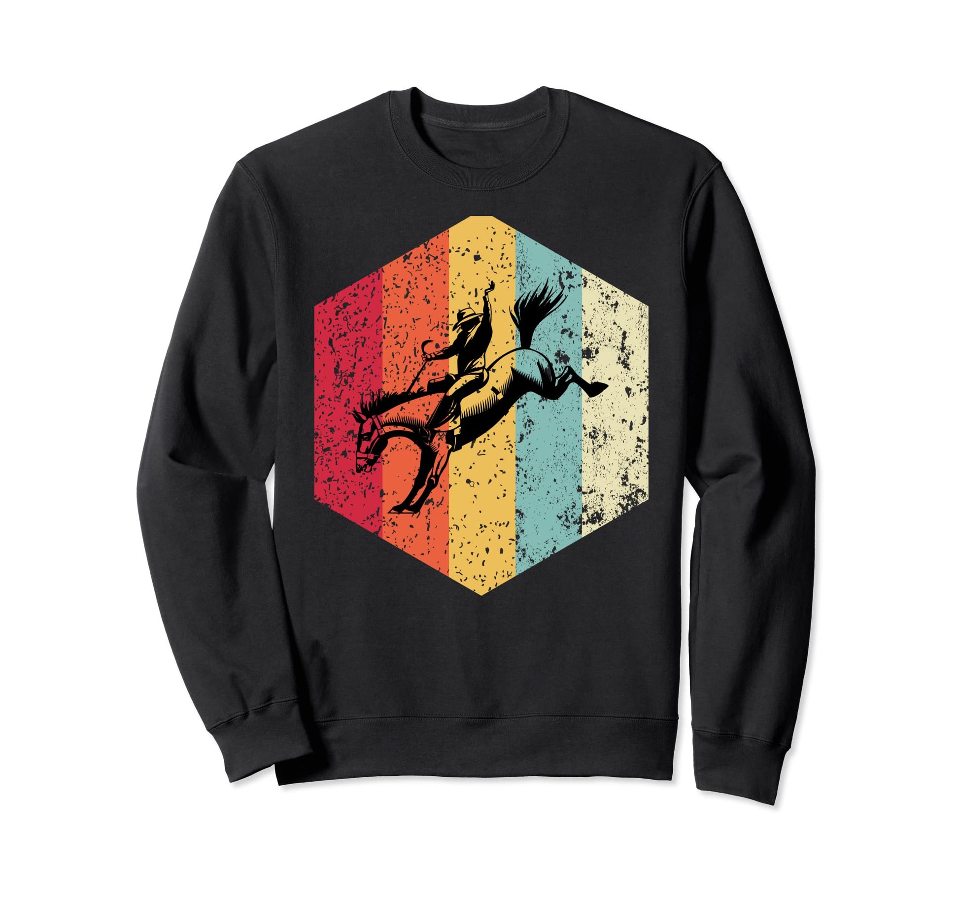 Cowboy Rodeo Bucking Horse Riding Sweatshirt - Trendy Graphic for Adults - T-Shirt, Sweatshirt, Hoodie