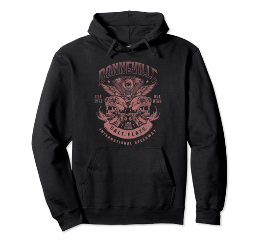 Bonneville Salt Flats Motorcycle Hoodie - Minimalist Print Men Women - T-Shirt, Sweatshirt, Hoodie