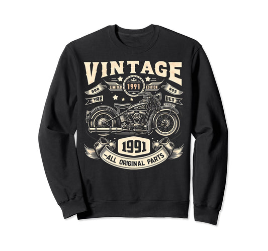 1991 Born 1991 33Th Birthday Sweatshirt - Novelty Apparel Unisex - T-Shirt, Sweatshirt, Hoodie