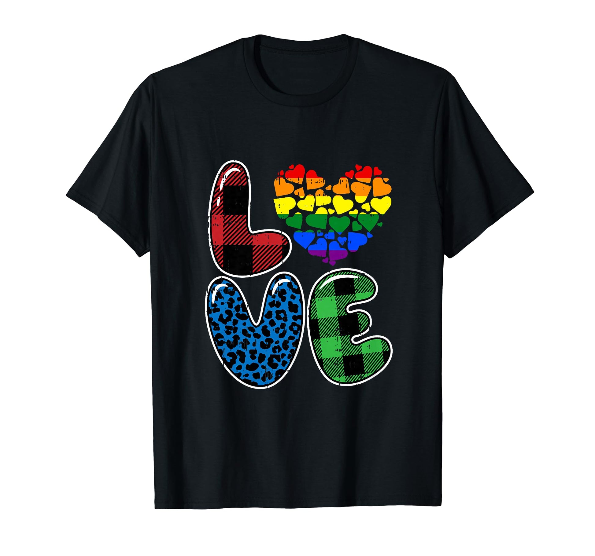 Gay Love Lgbt Q Rainbow Heart Leopard T-Shirt - Fun Novelty Design Unisex - T-Shirt, Sweatshirt, Hoodie