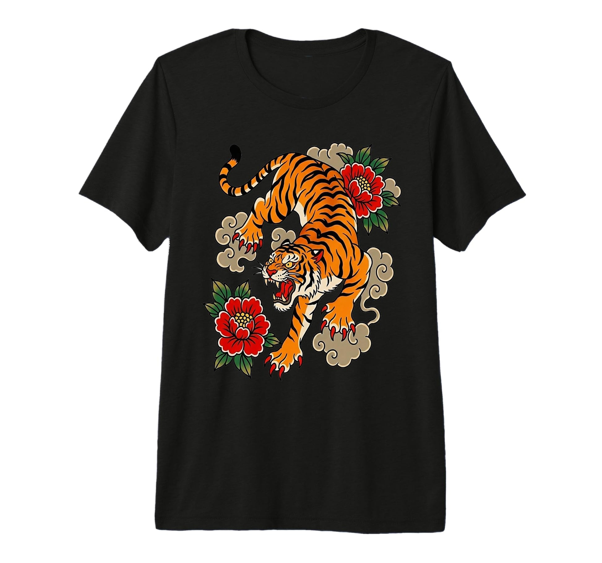 Traditional Tattoo Tiger Old School T-Shirt - Minimalist Print Unisex - T-Shirt, Sweatshirt, Hoodie