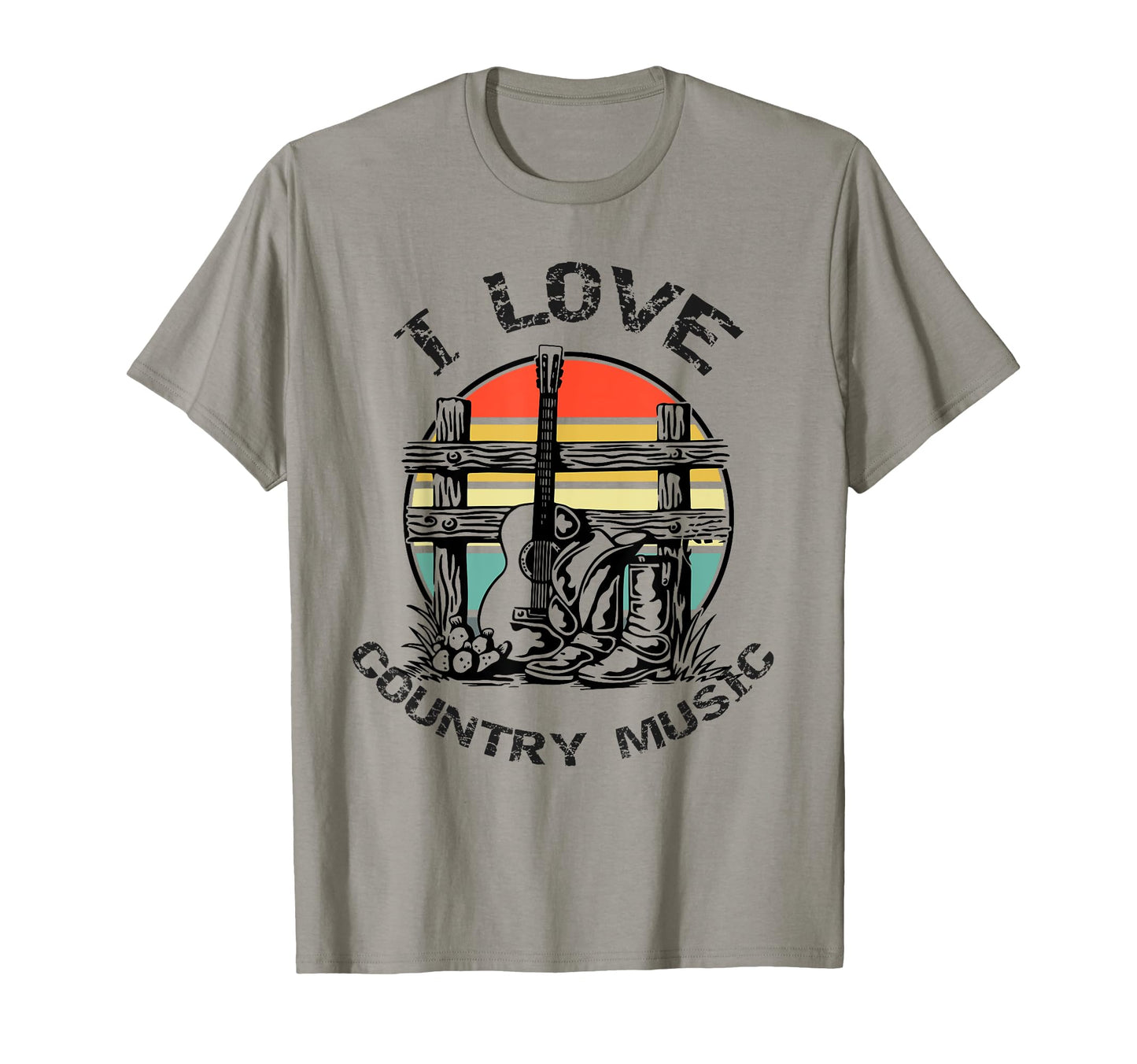 I Love Country Music Country Music Guitar T-Shirt - Unique Graphic Unisex - T-Shirt, Sweatshirt, Hoodie