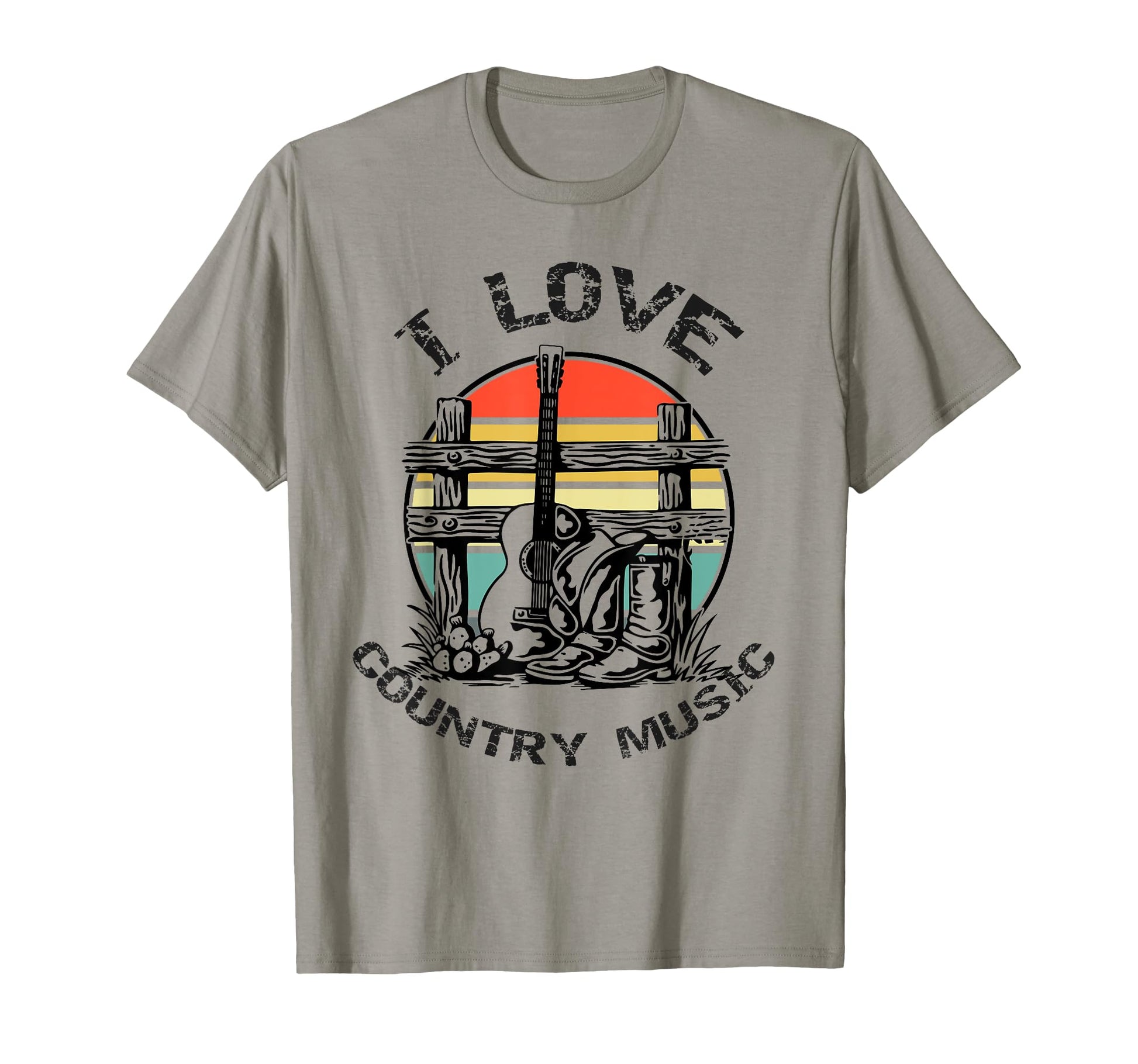 I Love Country Music Country Music Guitar T-Shirt - Unique Graphic Unisex - T-Shirt, Sweatshirt, Hoodie