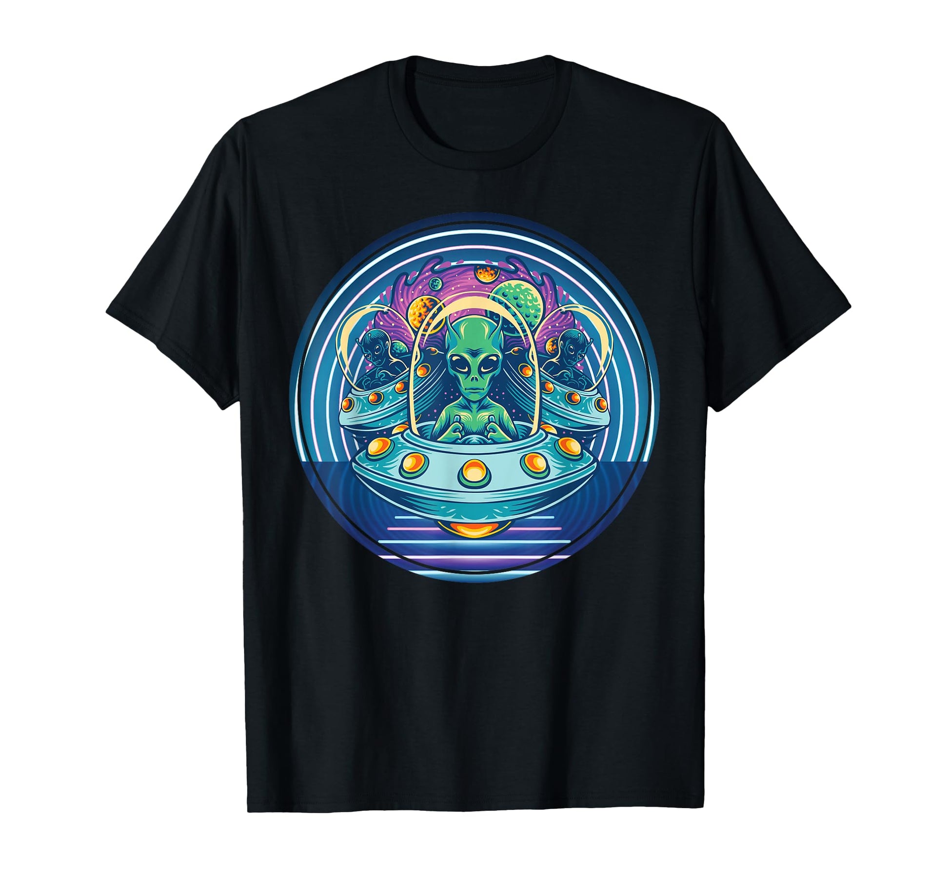Psychedelic Aliens Indie Aesthetic T-Shirt - Fun Novelty Design Men Women - T-Shirt, Sweatshirt, Hoodie