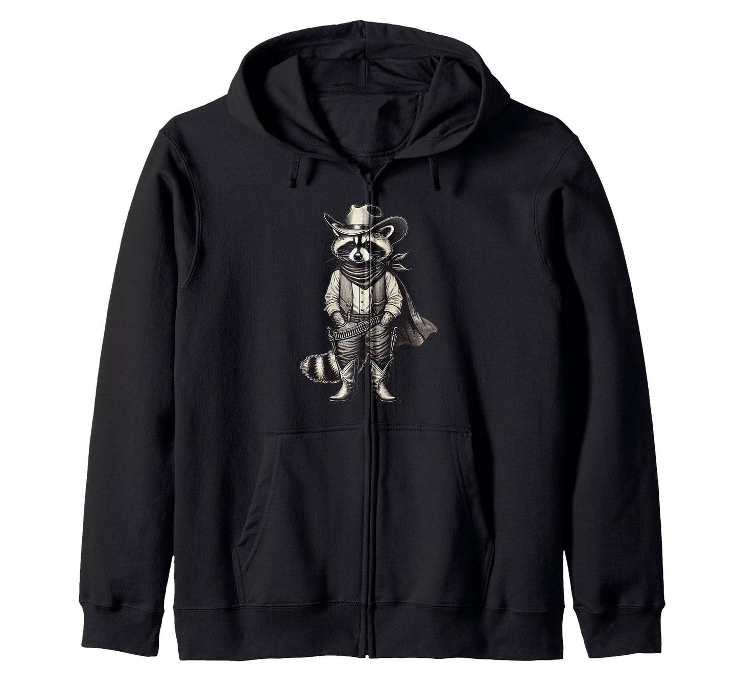 Raccoon Dressed As Cowboy Funny T-Shirt - Casual Everyday Wear Men Women - T-Shirt, Sweatshirt, Hoodie