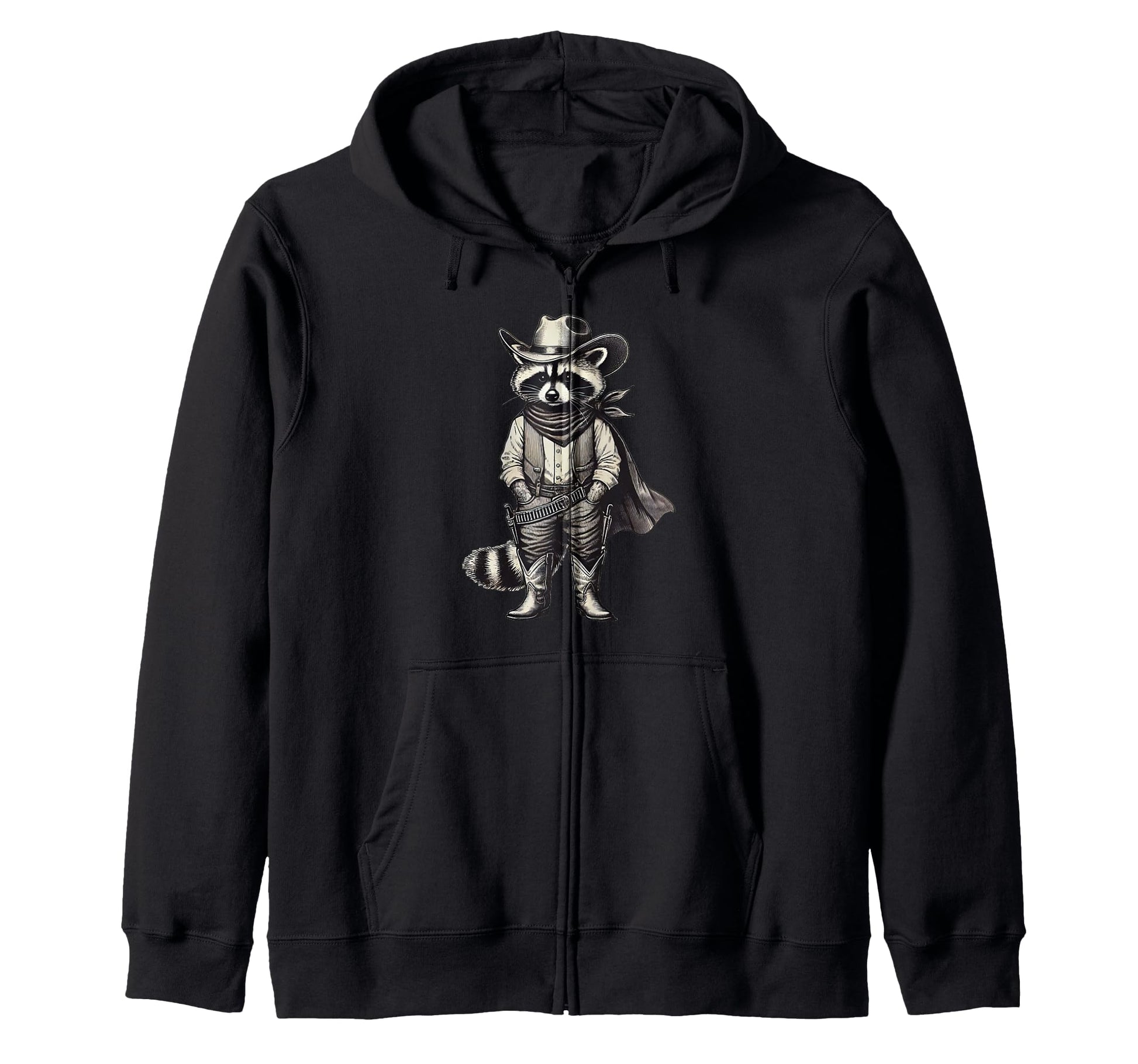 Raccoon Dressed As Cowboy Funny T-Shirt - Casual Everyday Wear Men Women - T-Shirt, Sweatshirt, Hoodie