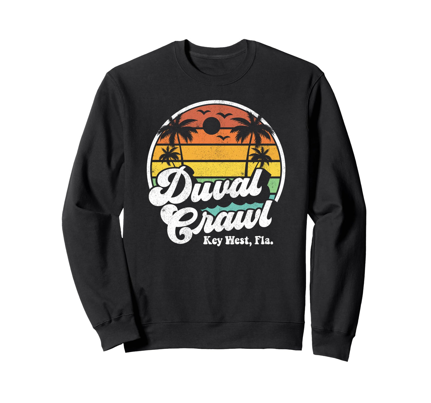 Duval Crawl Key West Florida Sweatshirt - Custom Art Print for Adults - T-Shirt, Sweatshirt, Hoodie