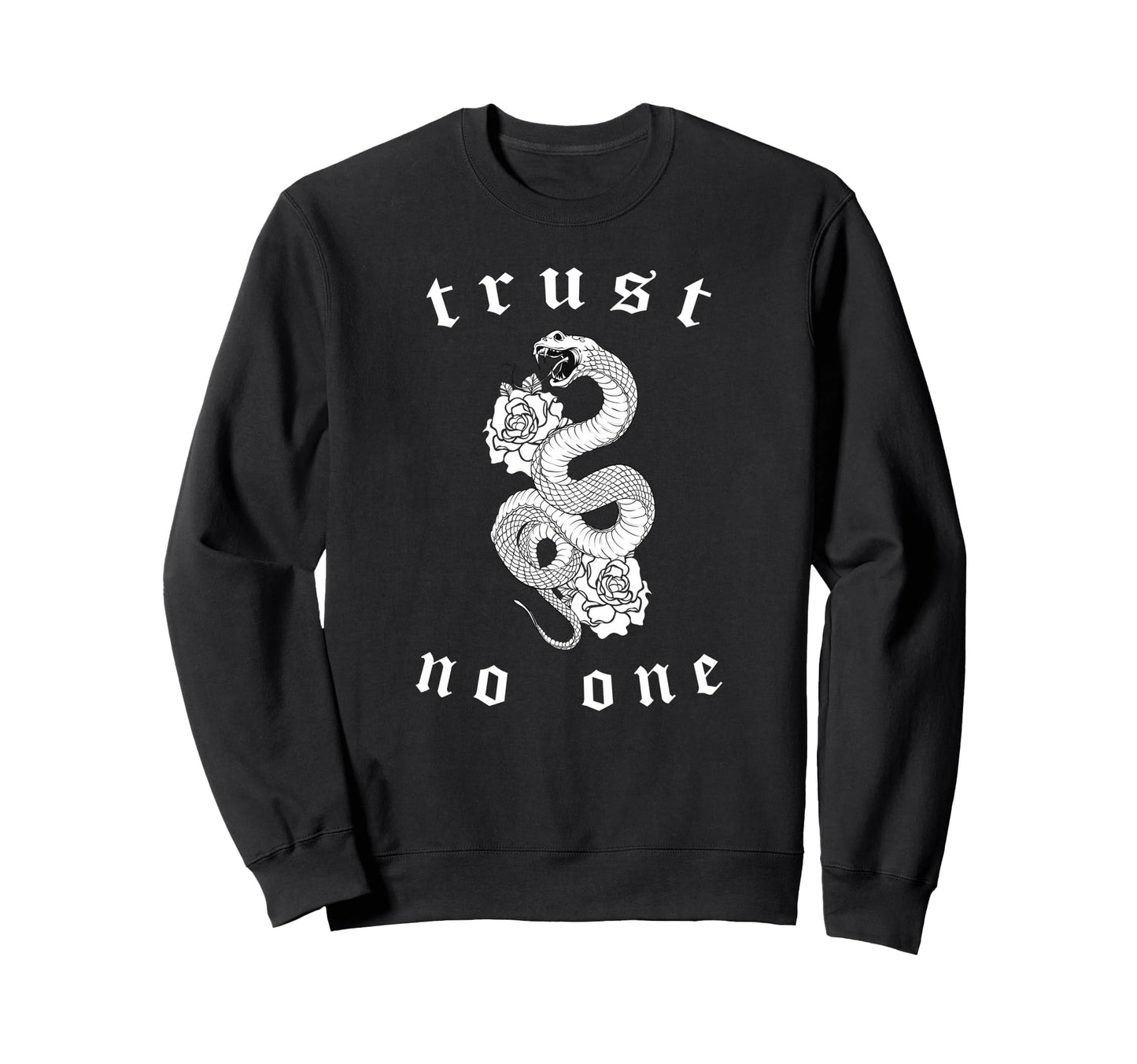 Trust No One Snake Aesthetic Edgy Sweatshirt - Unique Graphic for Adults - T-Shirt, Sweatshirt, Hoodie