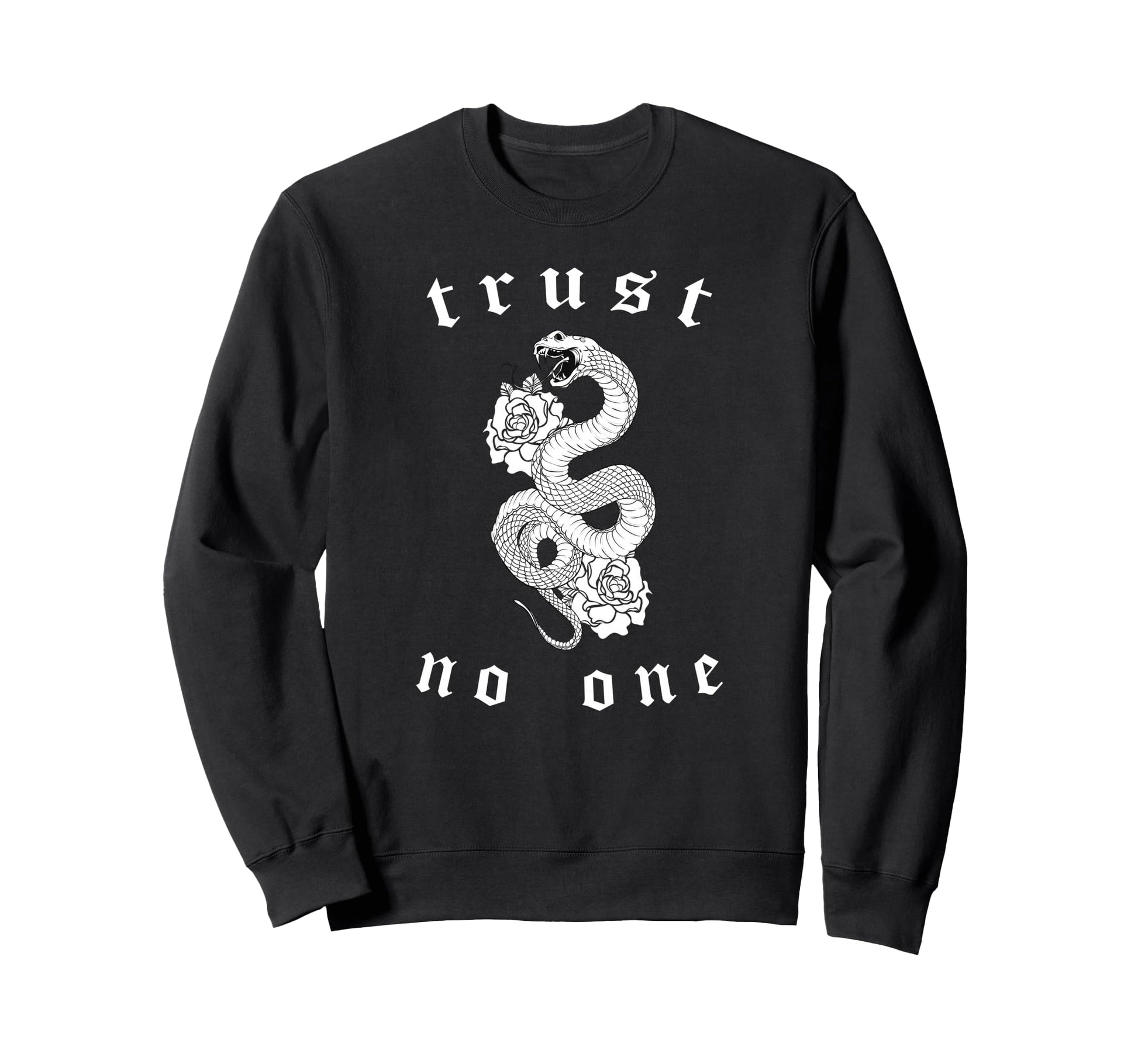 Trust No One Snake Aesthetic Edgy Sweatshirt - Unique Graphic for Adults - T-Shirt, Sweatshirt, Hoodie