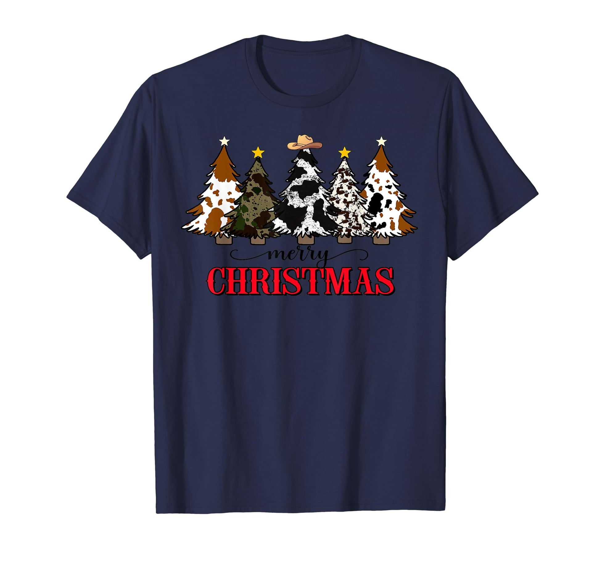 Merry Cowhide Western Tree Pajamas T-Shirt - Graphic Print Unisex - T-Shirt, Sweatshirt, Hoodie