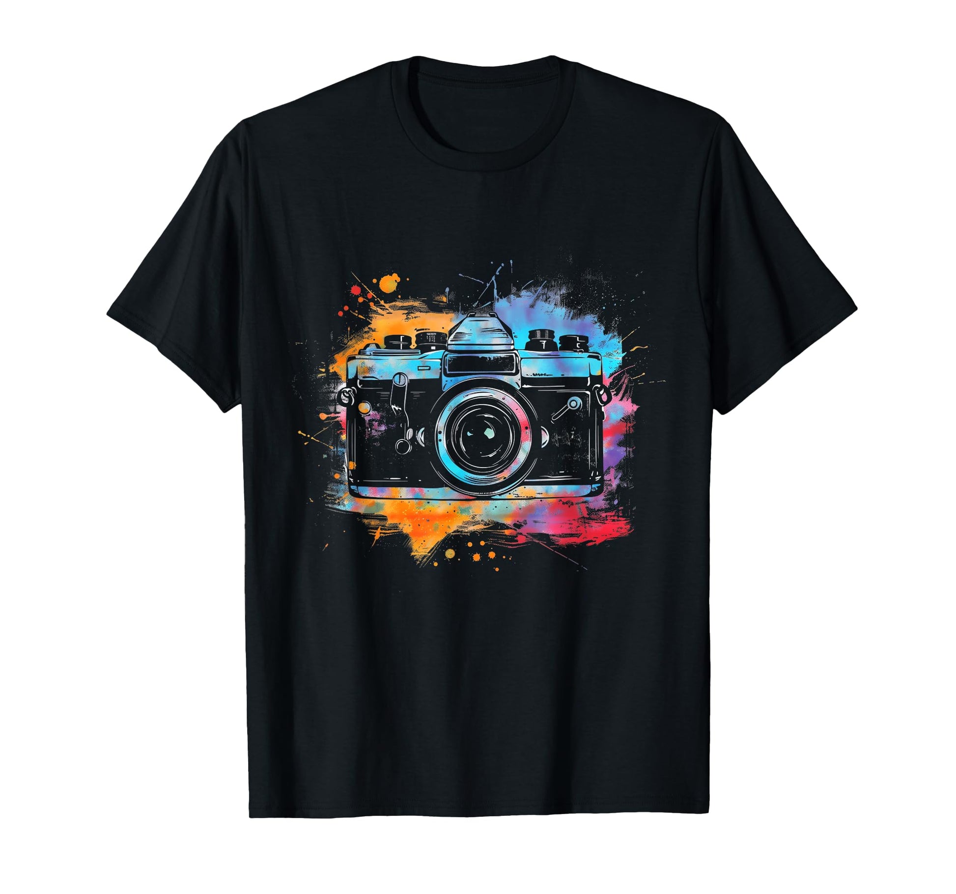 Camera Photography Watercolor Art T-Shirt - Unique Graphic Unisex - T-Shirt, Sweatshirt, Hoodie