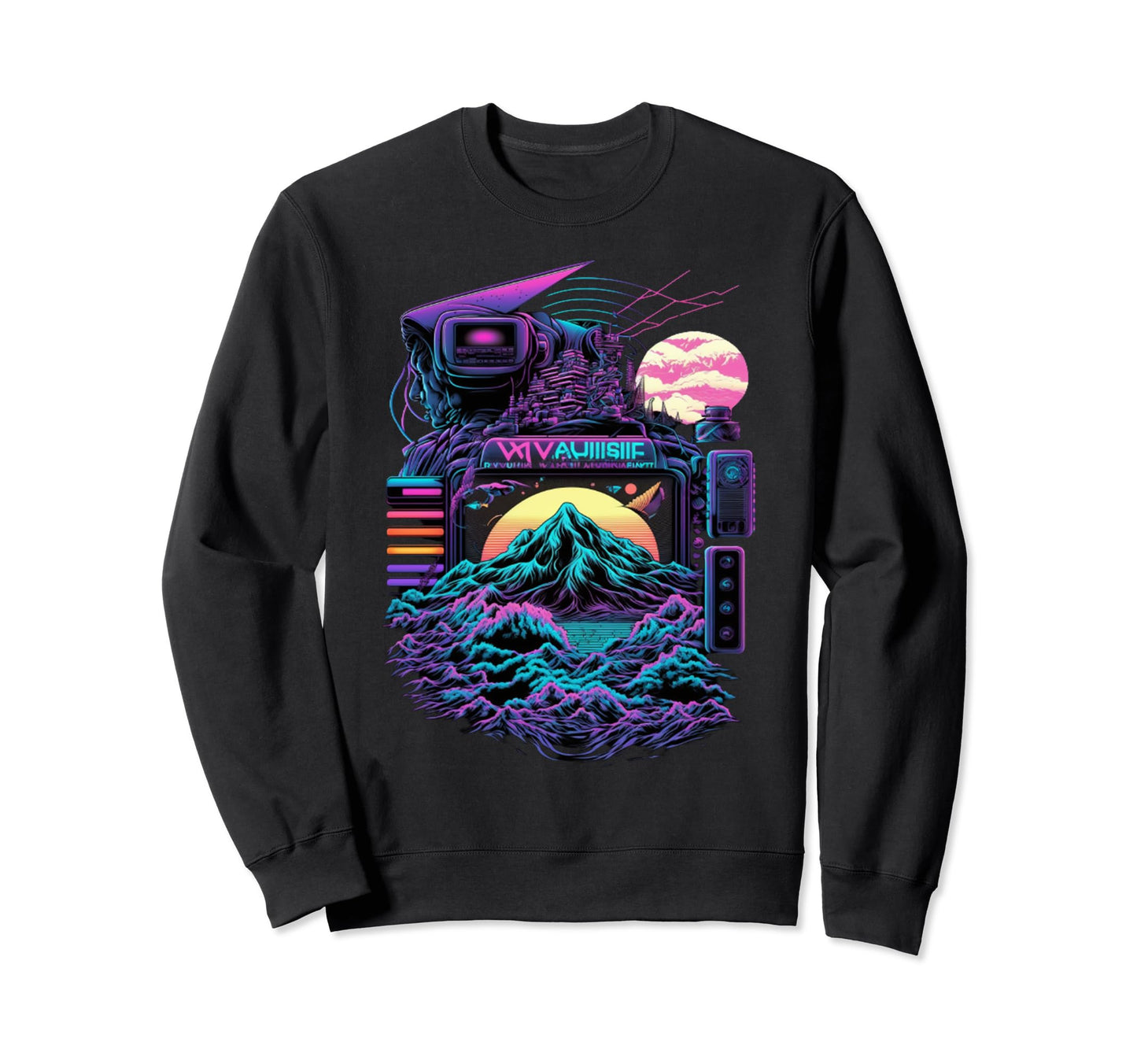 Aesthetic Psychedelic Futuristic Sweatshirt - Custom Art Print for Adults - T-Shirt, Sweatshirt, Hoodie