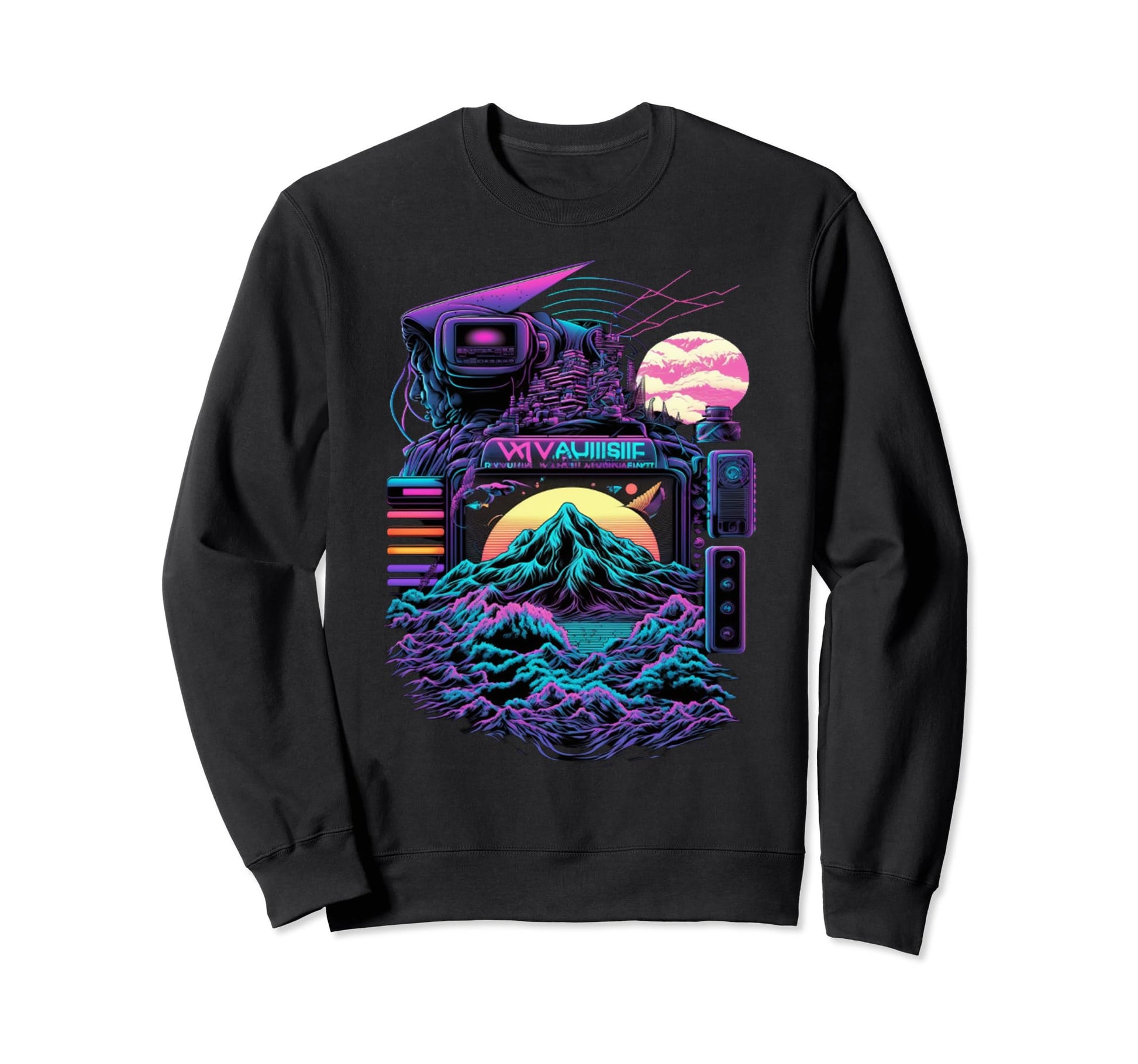 Aesthetic Psychedelic Futuristic Sweatshirt - Custom Art Print for Adults - T-Shirt, Sweatshirt, Hoodie
