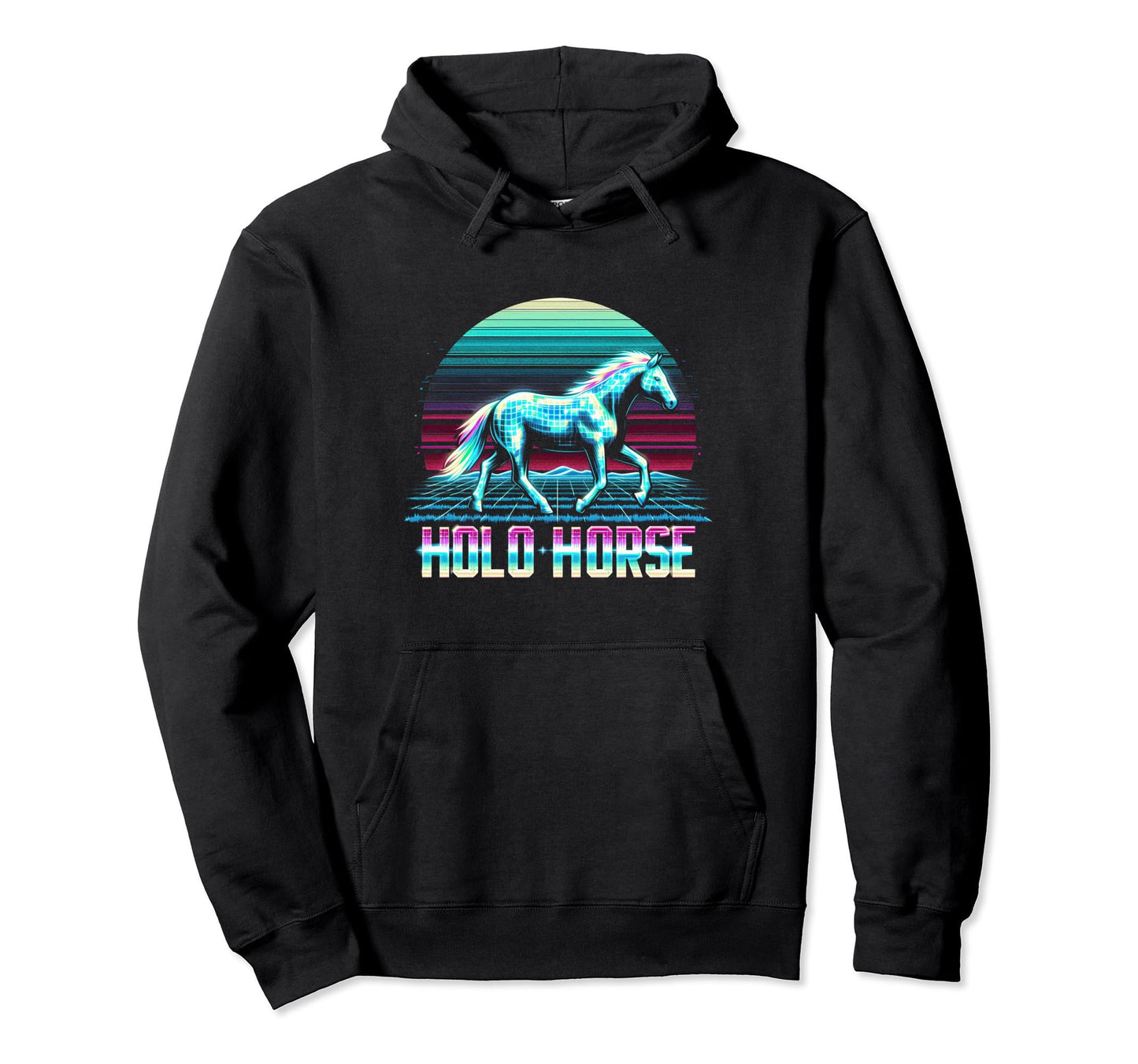 Horse Vaporwave Aesthetics Hoodie - Trendy Graphic Unisex - T-Shirt, Sweatshirt, Hoodie