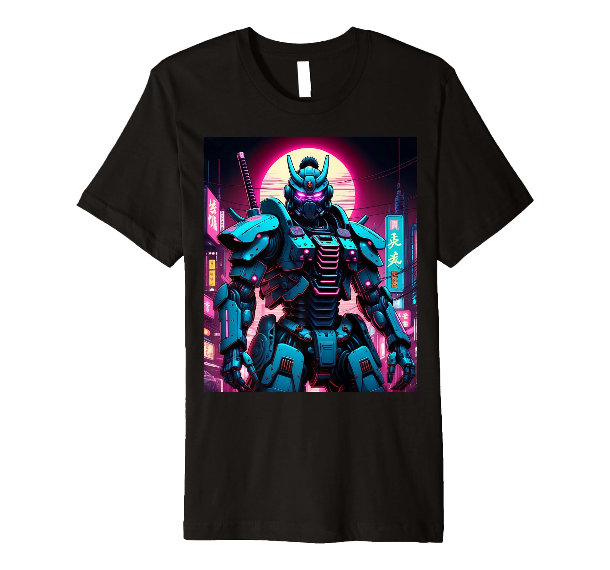 Synthwave 80S Japanese Vaporwave Mech T-Shirt - Custom Art Print Unisex - T-Shirt, Sweatshirt, Hoodie
