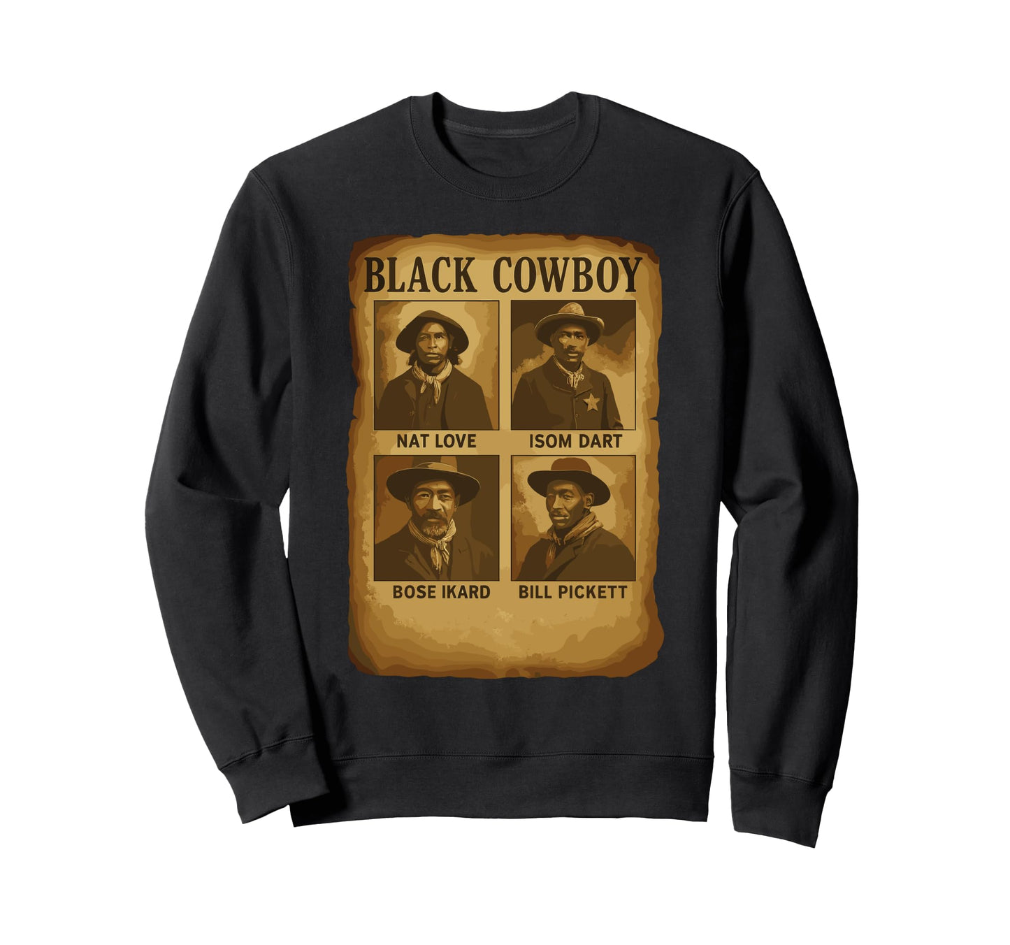 Black Cowboy Legends Western African Sweatshirt - Graphic Print for Adults - T-Shirt, Sweatshirt, Hoodie