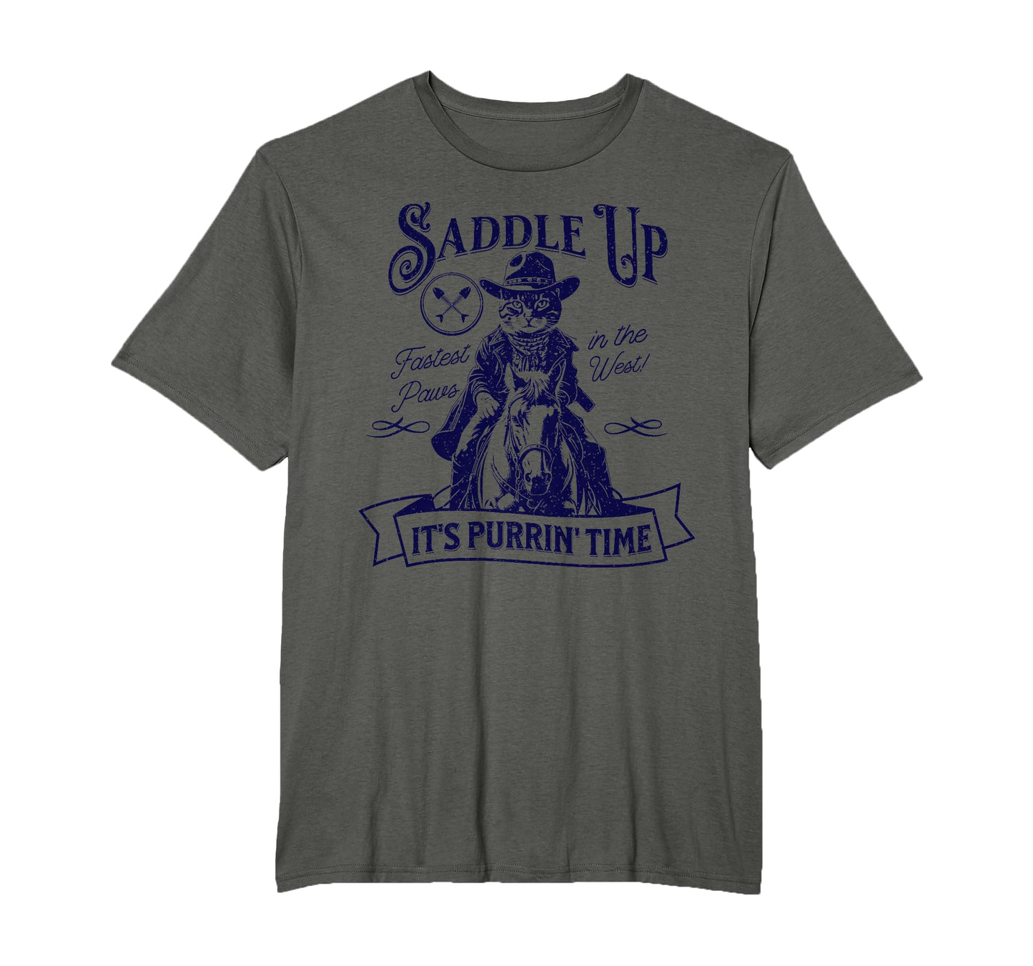 Cat Cowboy T-Shirt - Fun Novelty Design for Adults - T-Shirt, Sweatshirt, Hoodie