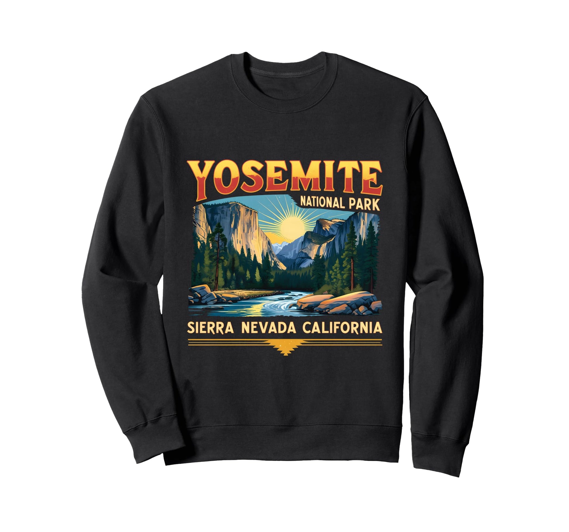 Yosemite National Park Sierra Nevada Sweatshirt - Unique Graphic Men Women - T-Shirt, Sweatshirt, Hoodie