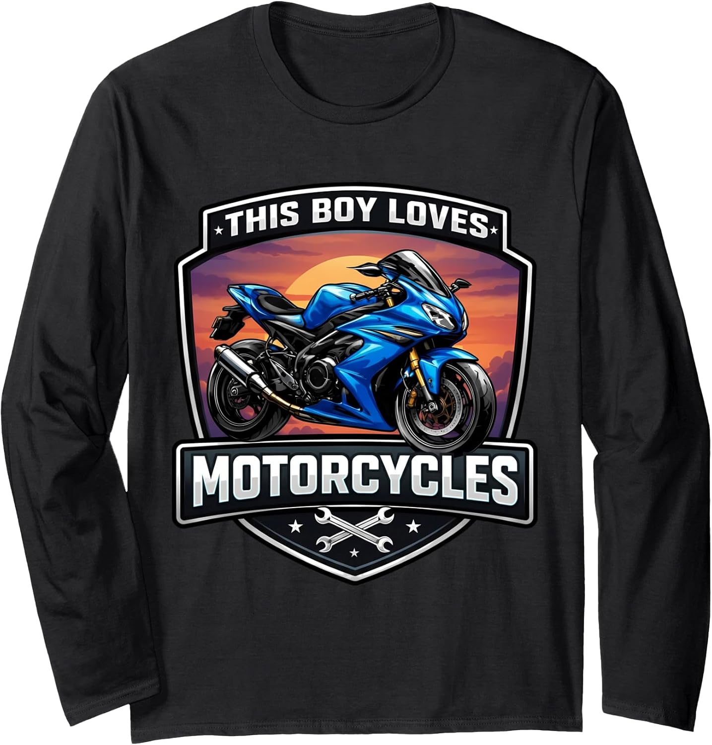 This Boy Loves Motorcycles Street Motorbike Merch - Adult & Kids T-Shirts, Sweatshirts & Hoodies apparel design preview 1